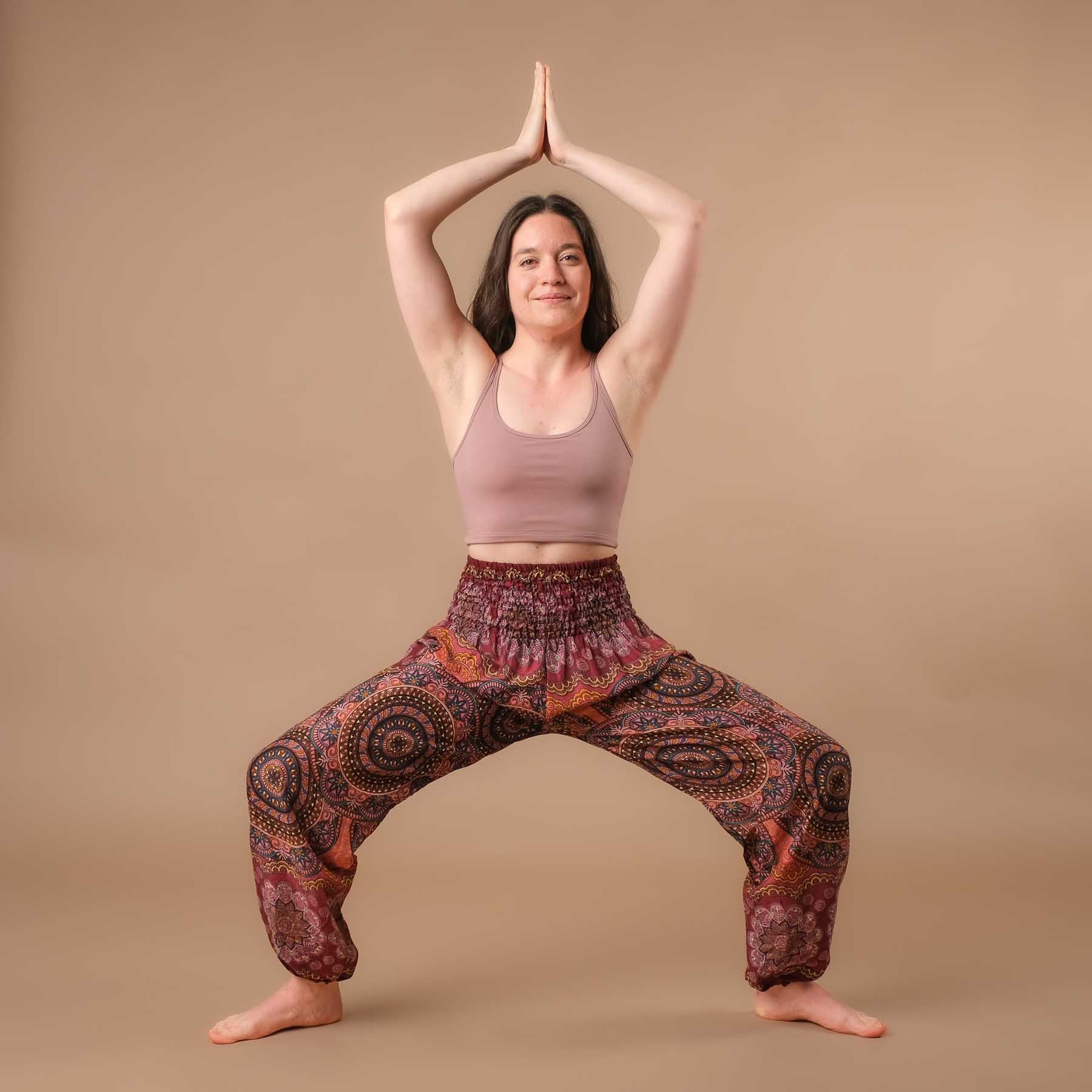 Pantalon de yoga harem Fantasy berry