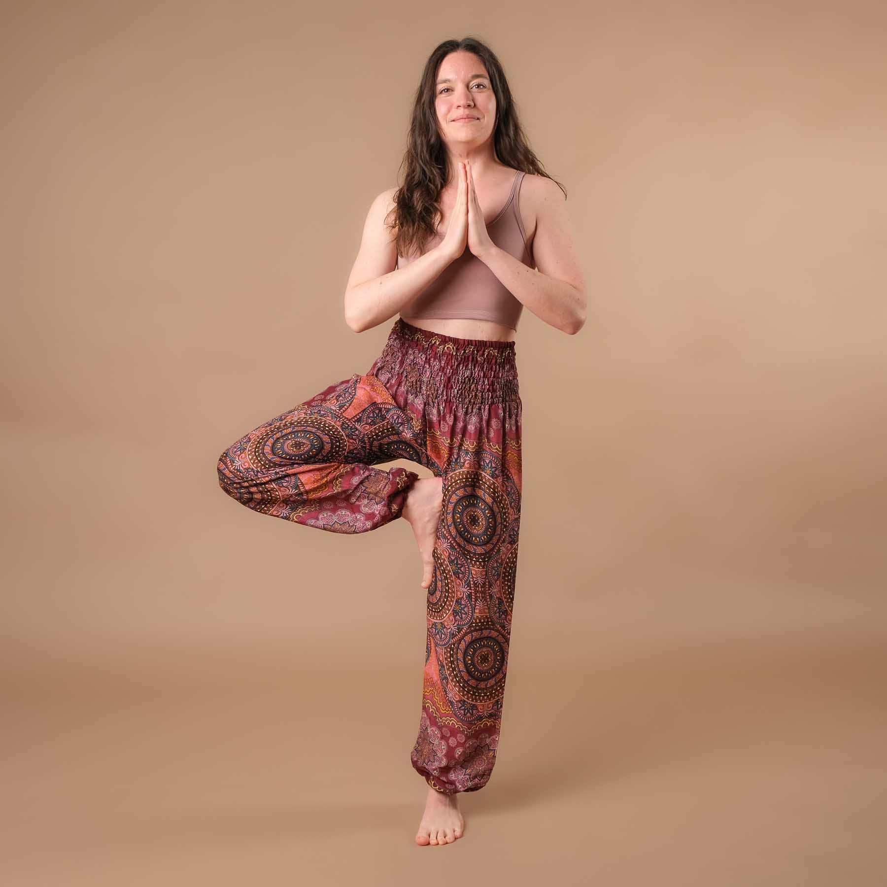 Pantalon de yoga harem Fantasy berry