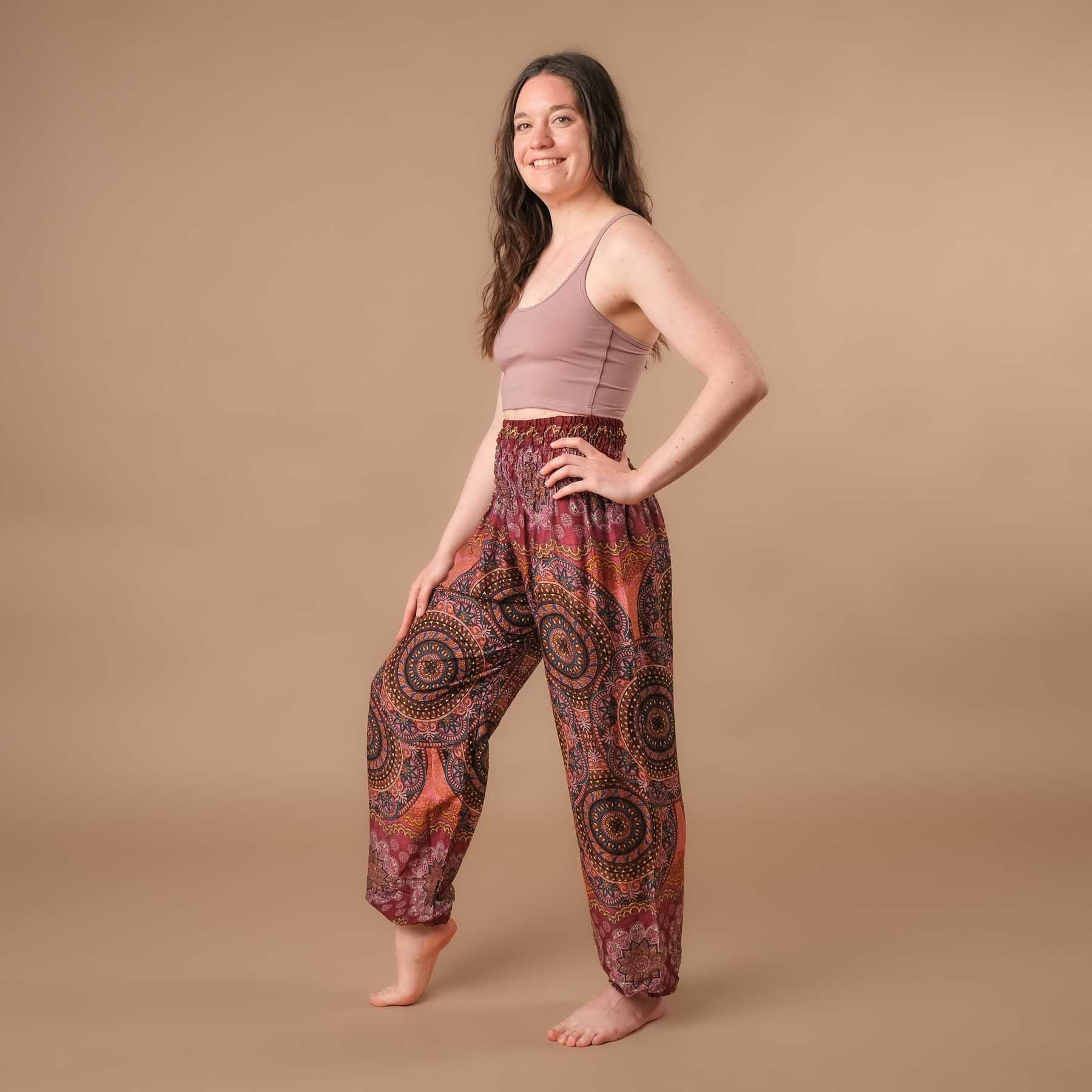 Pantalon de yoga harem Fantasy berry