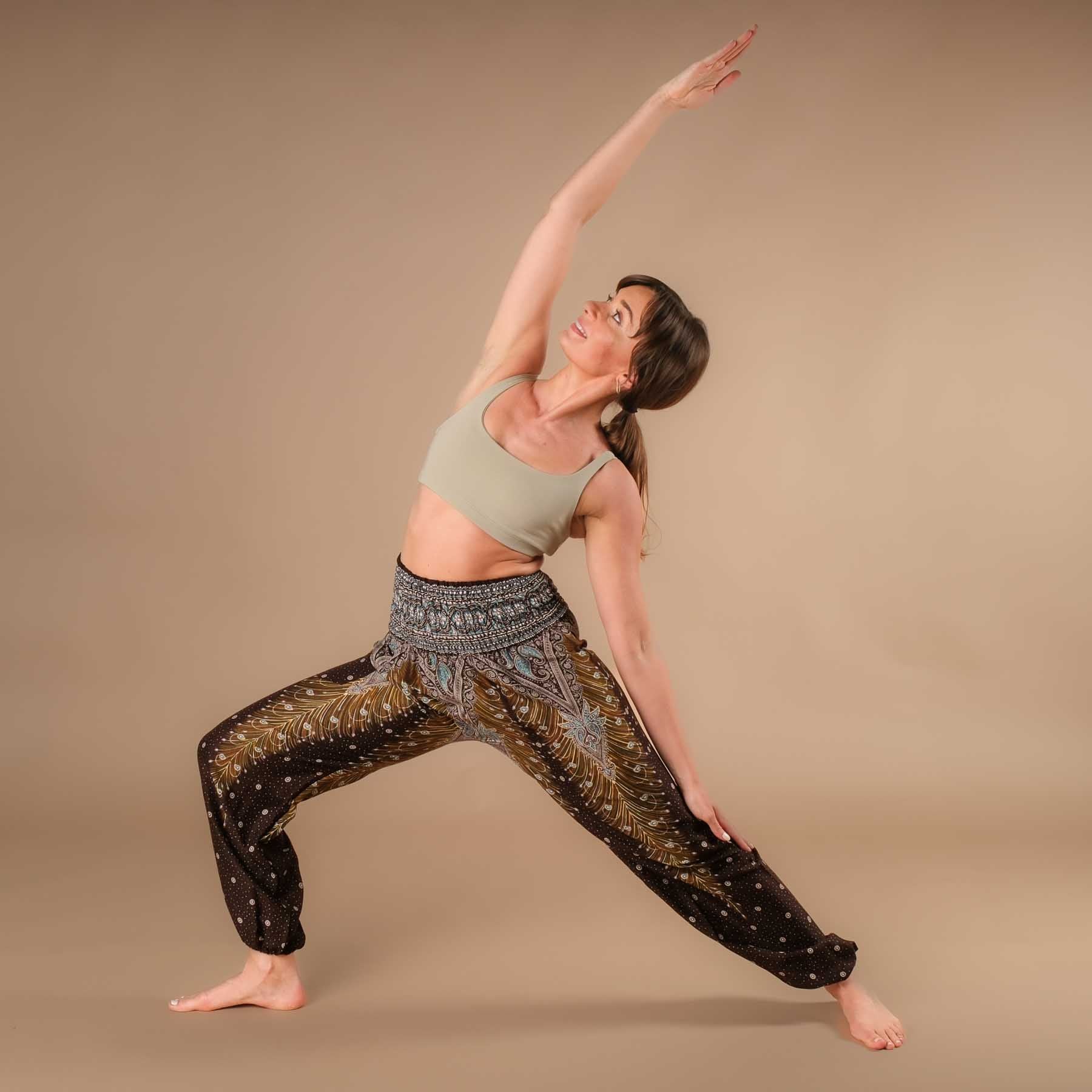 Pantalon de yoga harem Feather marron