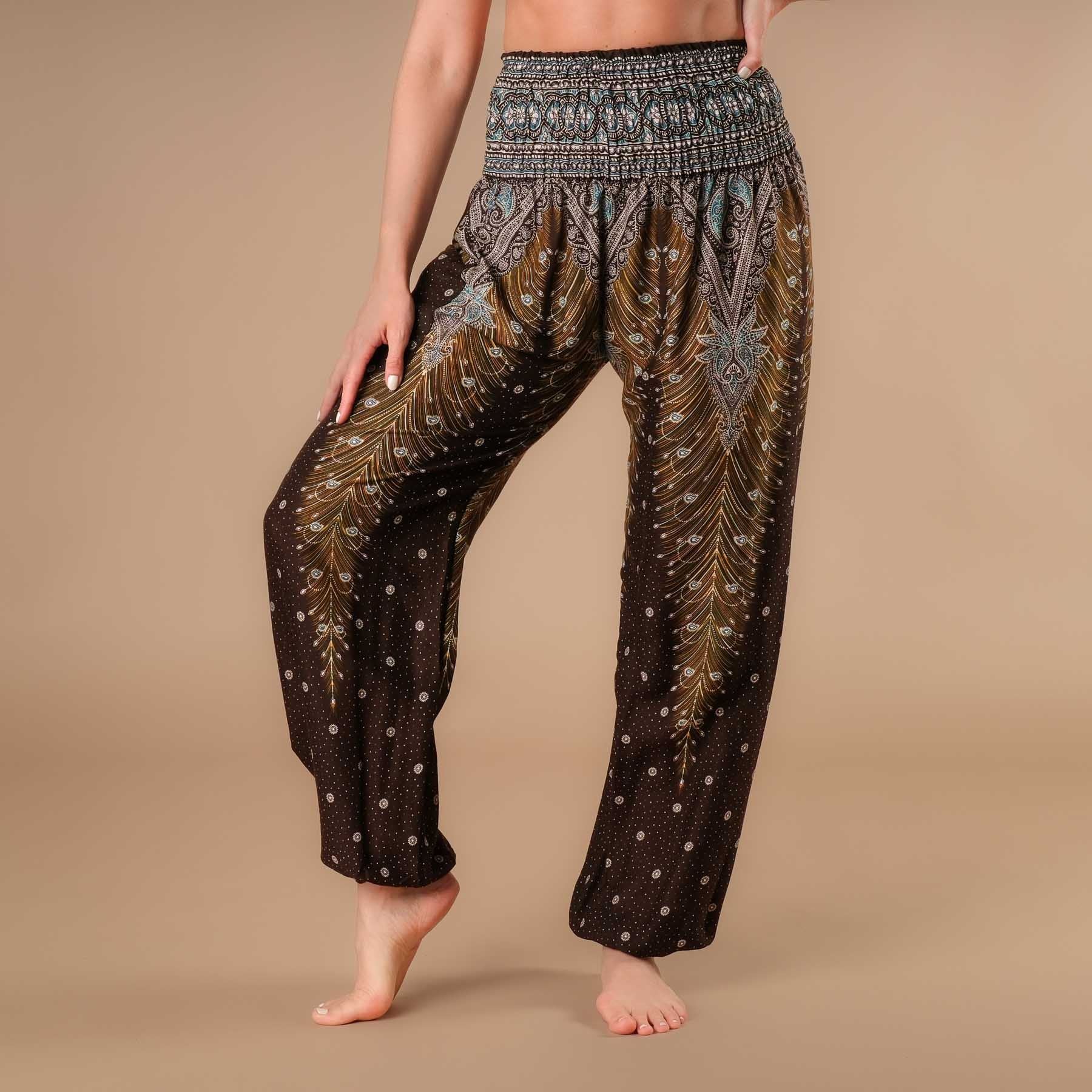 Pantalon de yoga harem Feather marron