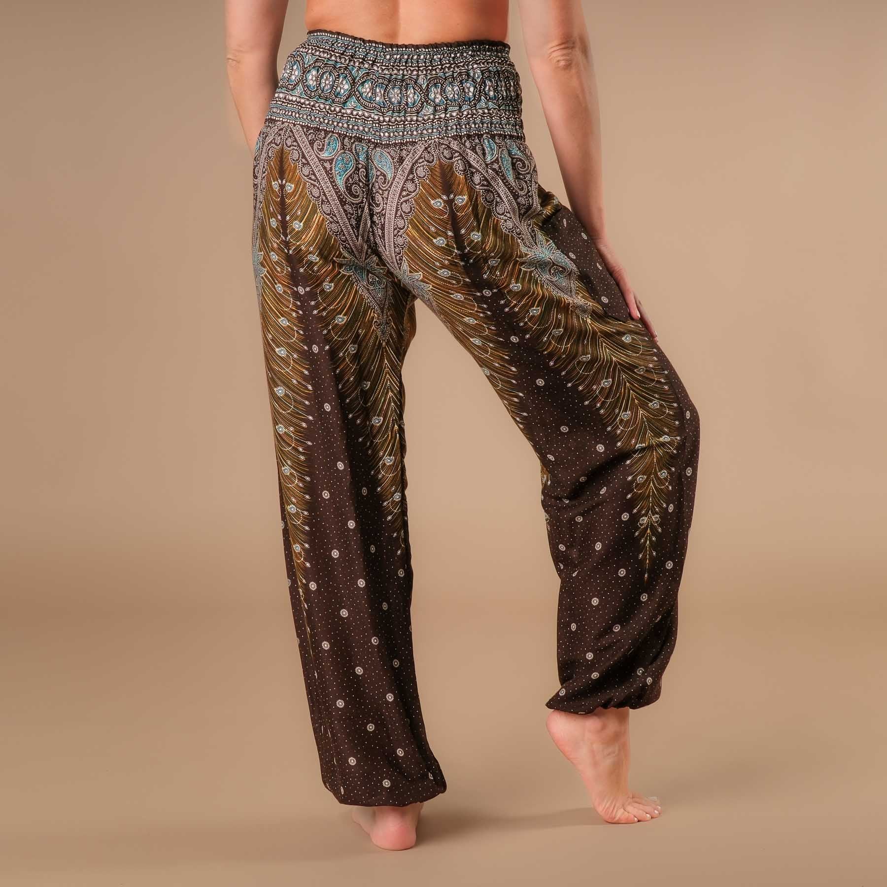 Pantalon de yoga harem Feather marron