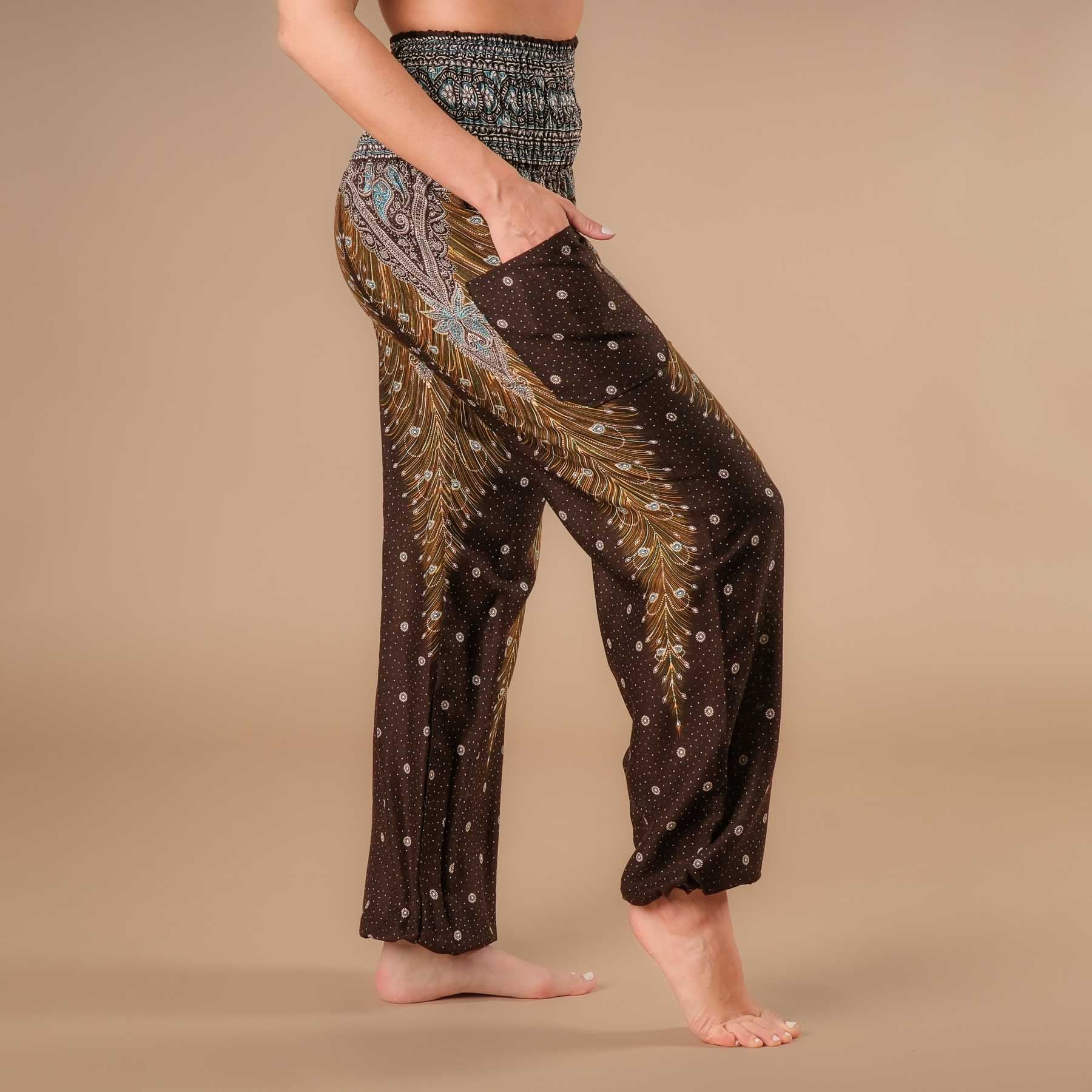 Pantalon de yoga harem Feather marron