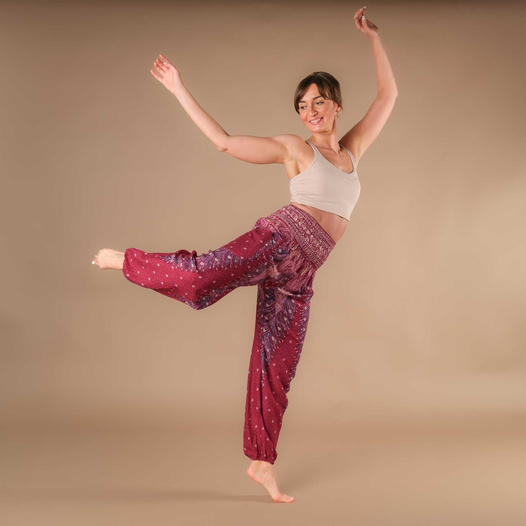 Pantalon de yoga harem Feather rouge