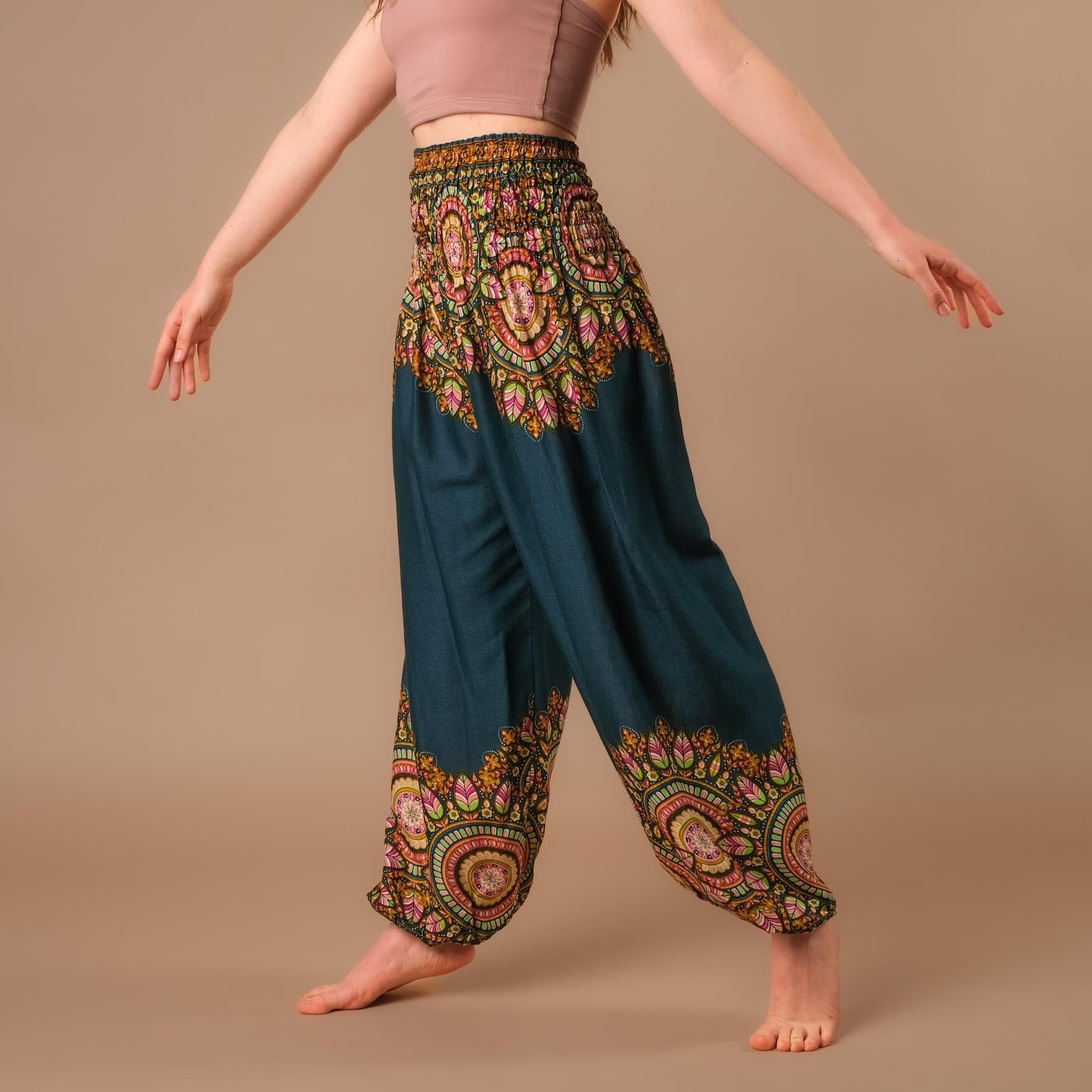Pantalon de yoga harem Jaipur Boho Pants petrol