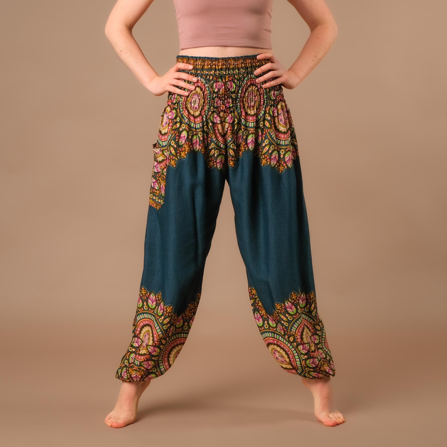 Pantalon de yoga harem Jaipur Boho Pants petrol