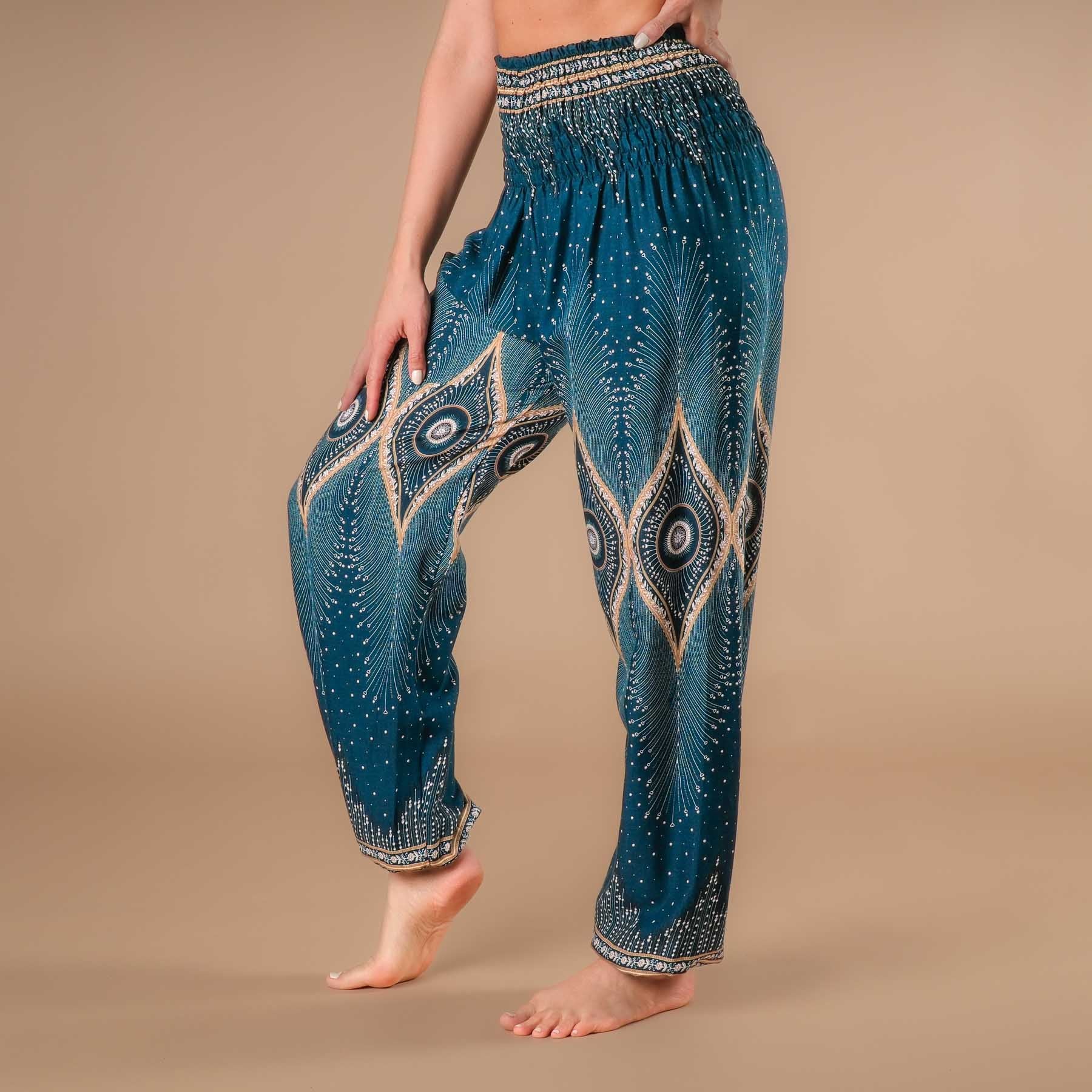 Pantalon de yoga harem Boho Pants Orient pétrole