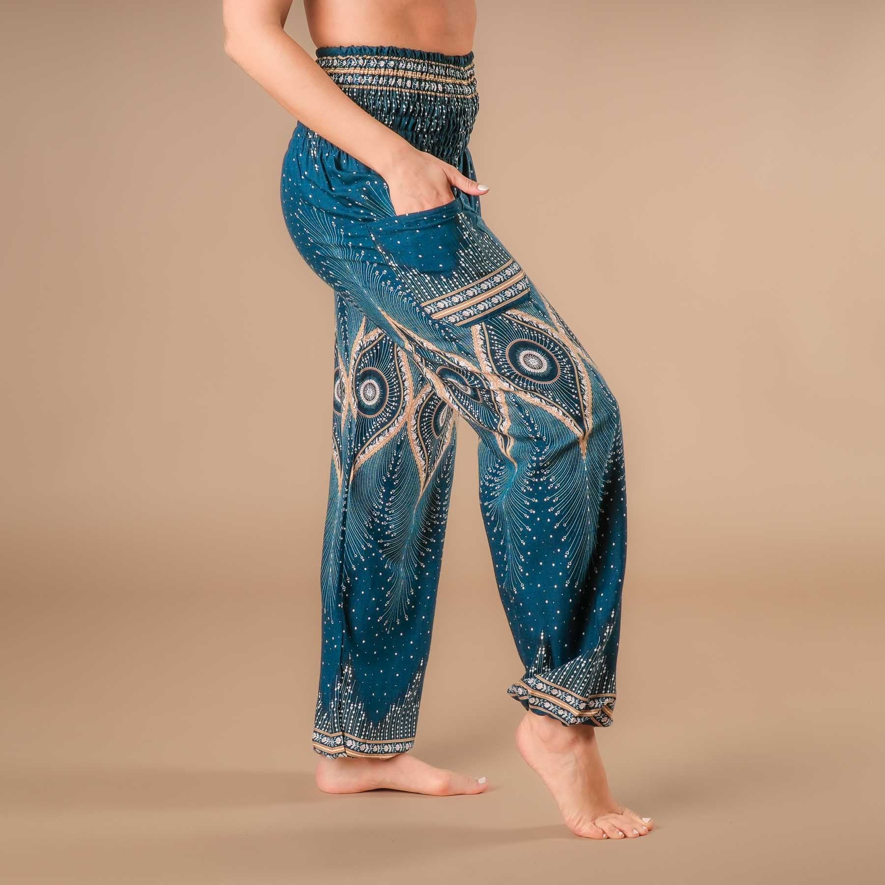 Pantalon de yoga harem Boho Pants Orient pétrole