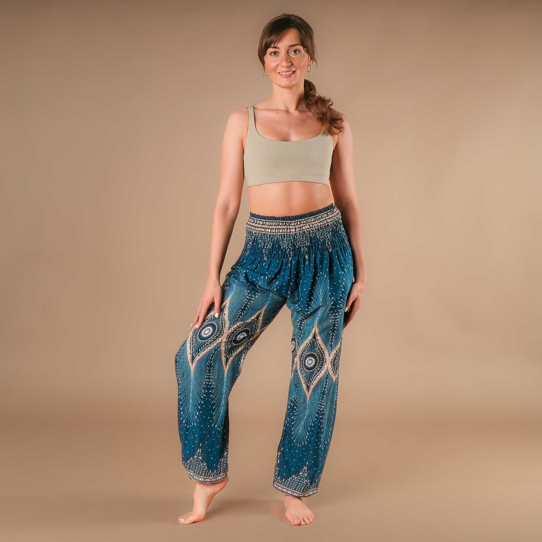 Pantalon de yoga harem Boho Pants Orient pétrole