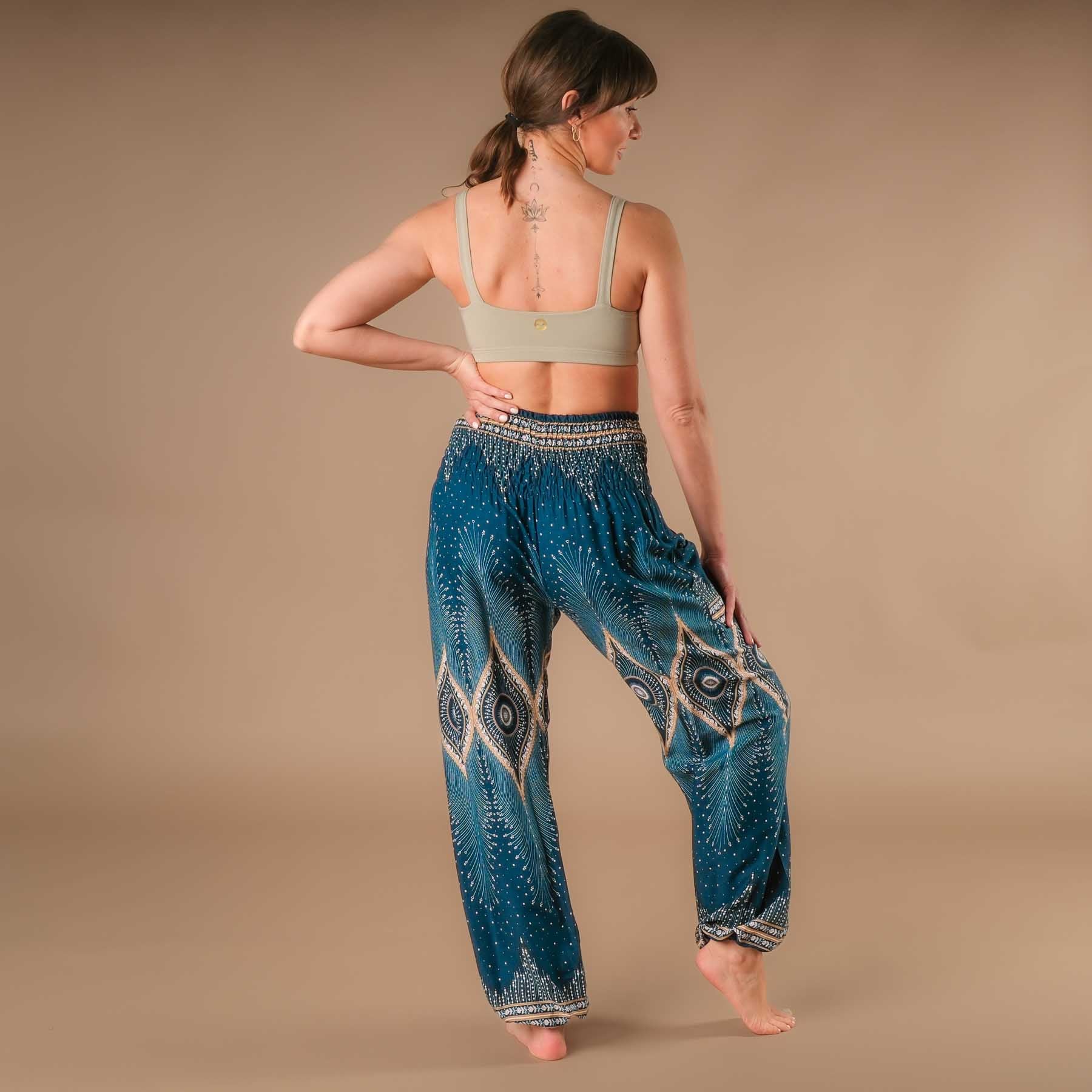 Pantalon de yoga harem Boho Pants Orient pétrole