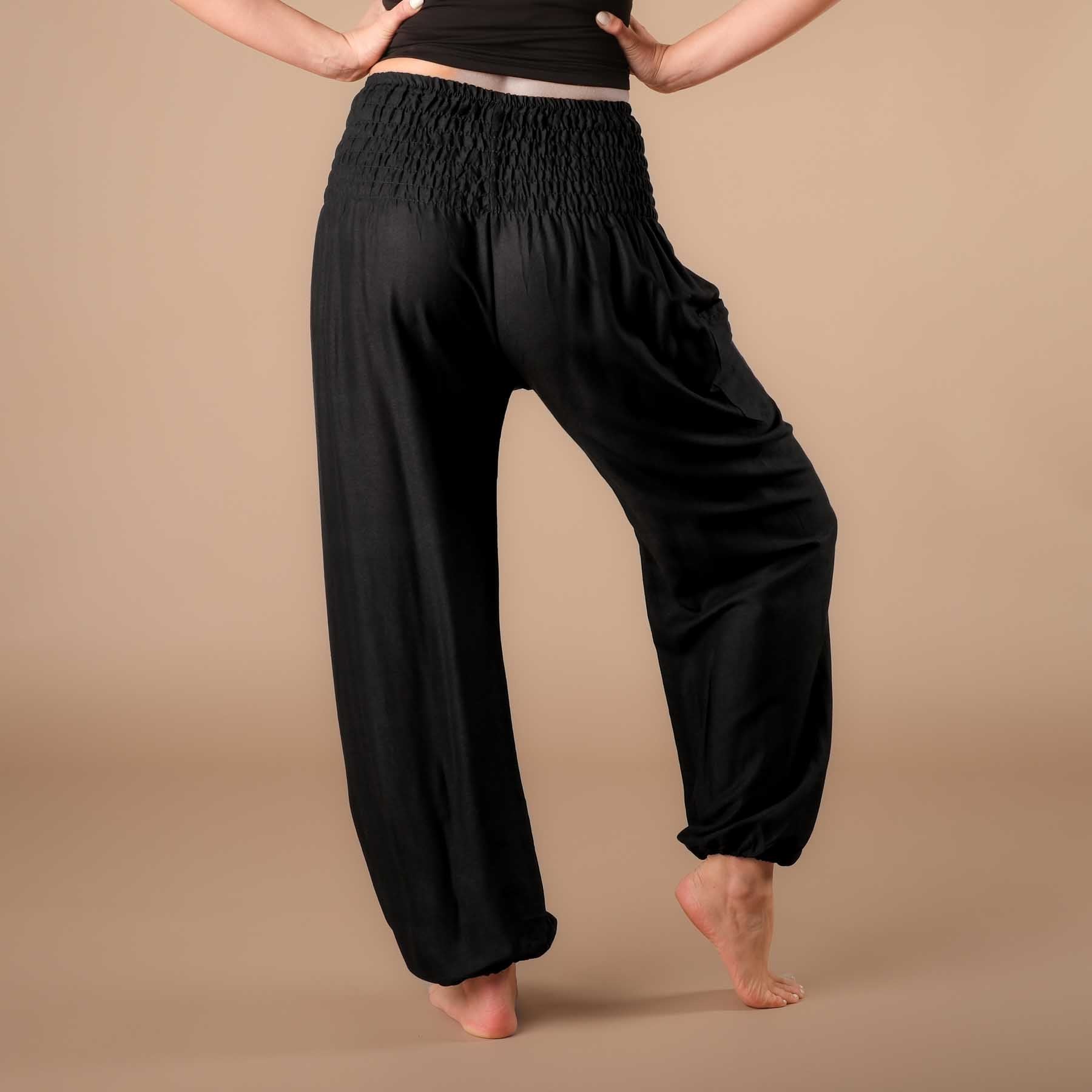 Pantalon de yoga harem uni noir