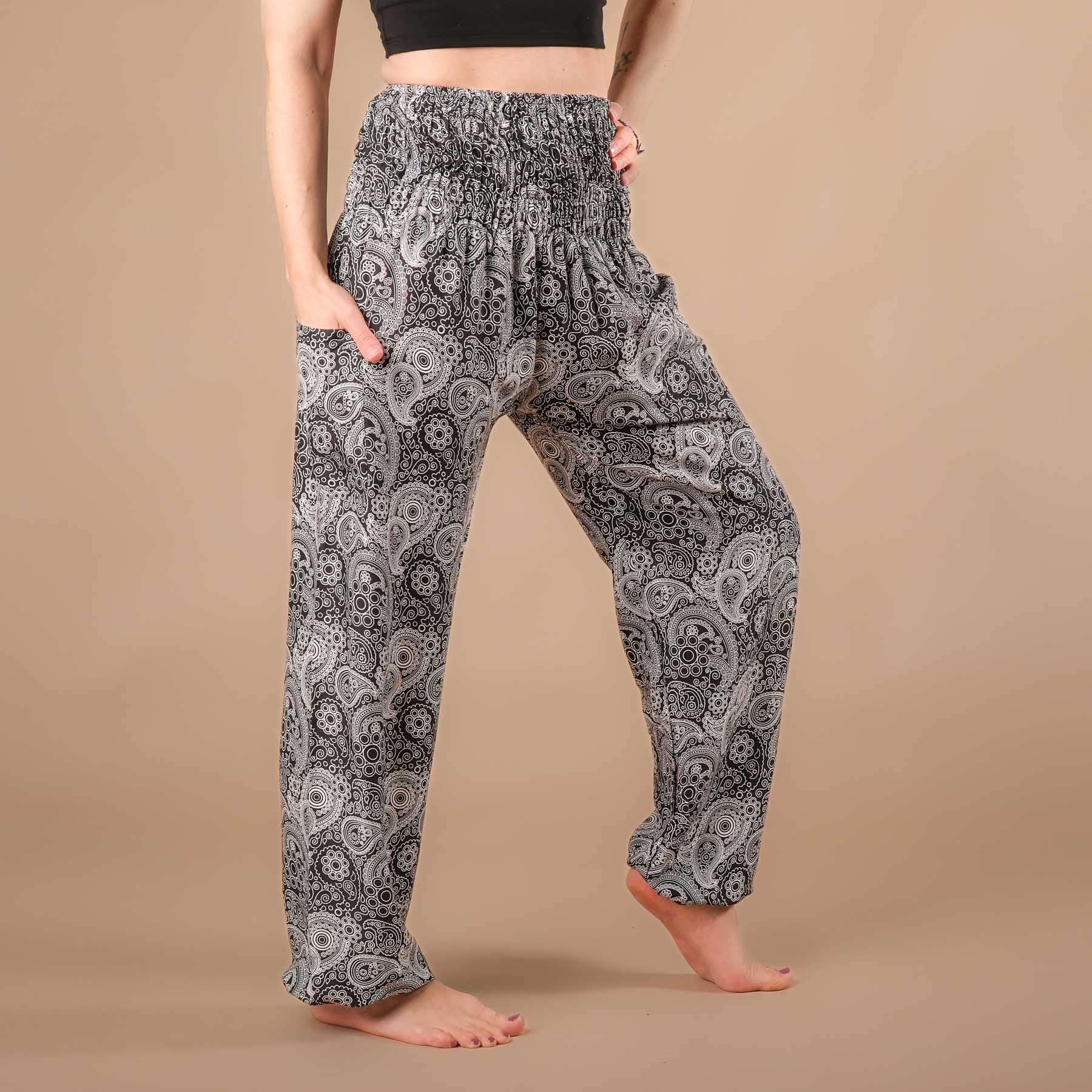 Pantalon de yoga harem YingYang noir