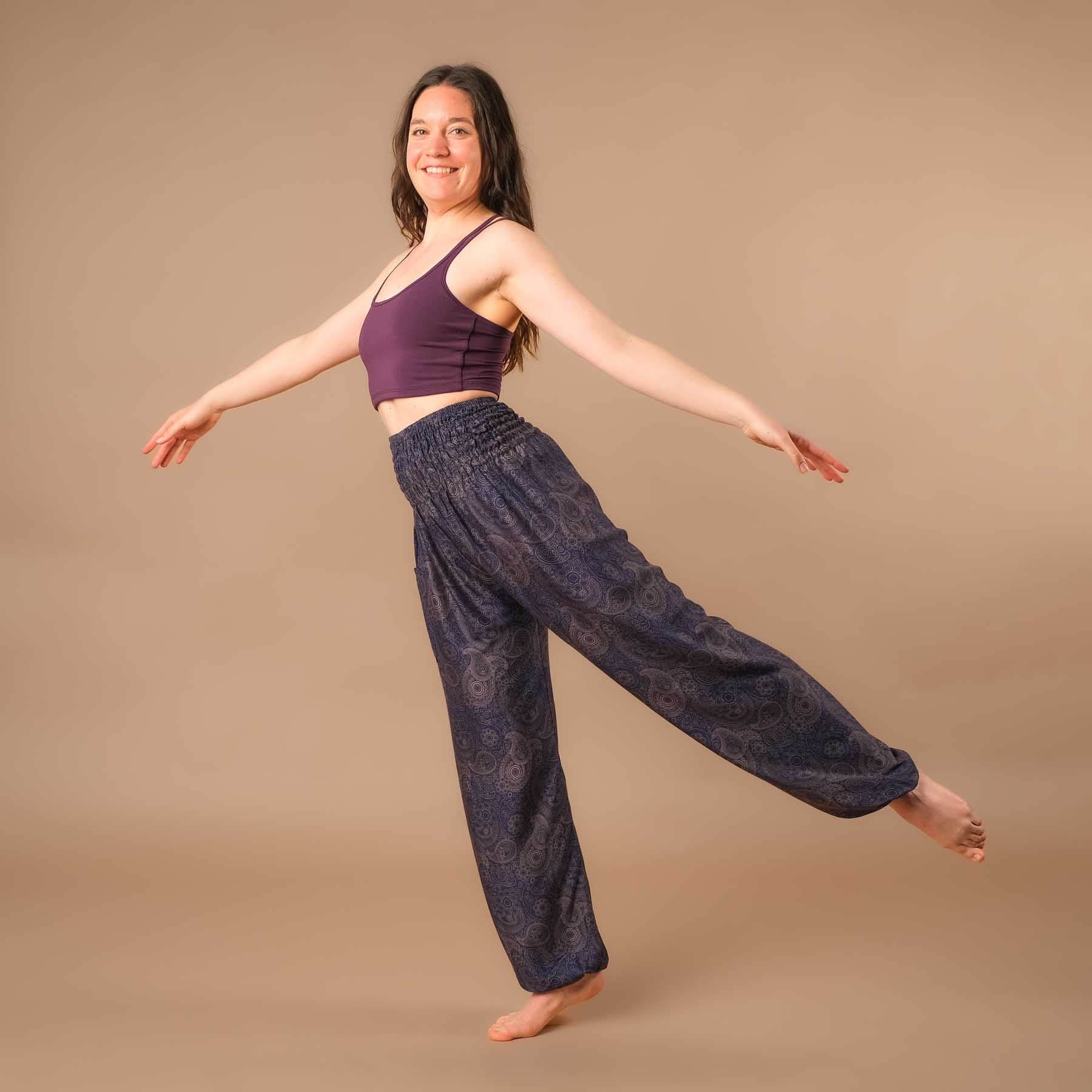 Pantalon de yoga harem YingYang indigo