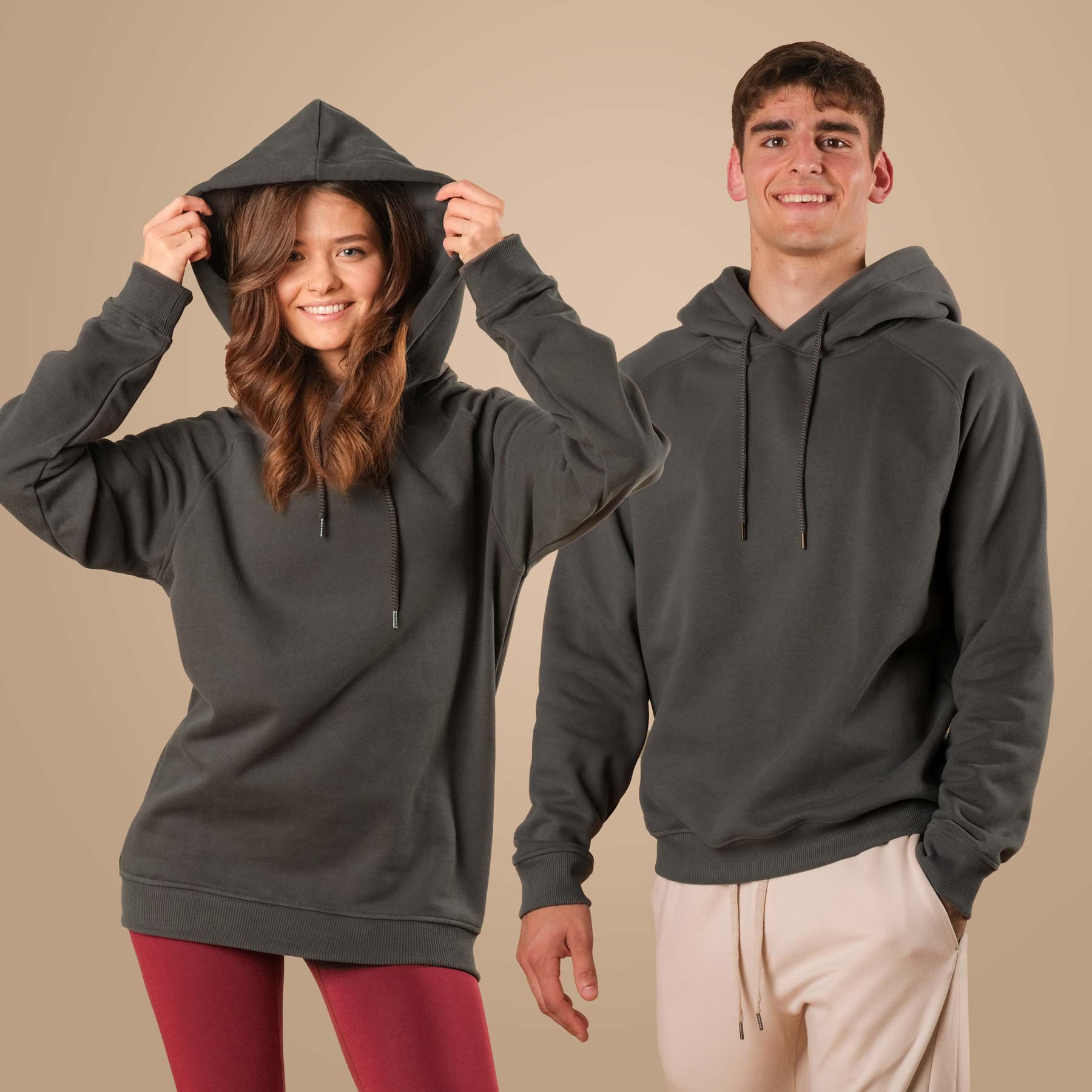 Sweat à capuche pour le yoga anthracite