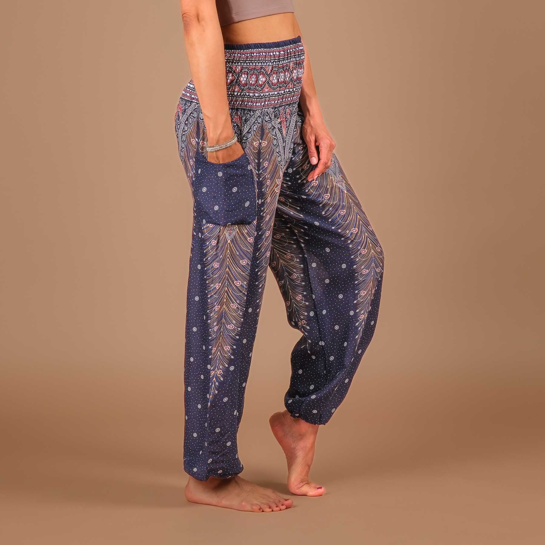 Pantalon de yoga harem Feather bleu