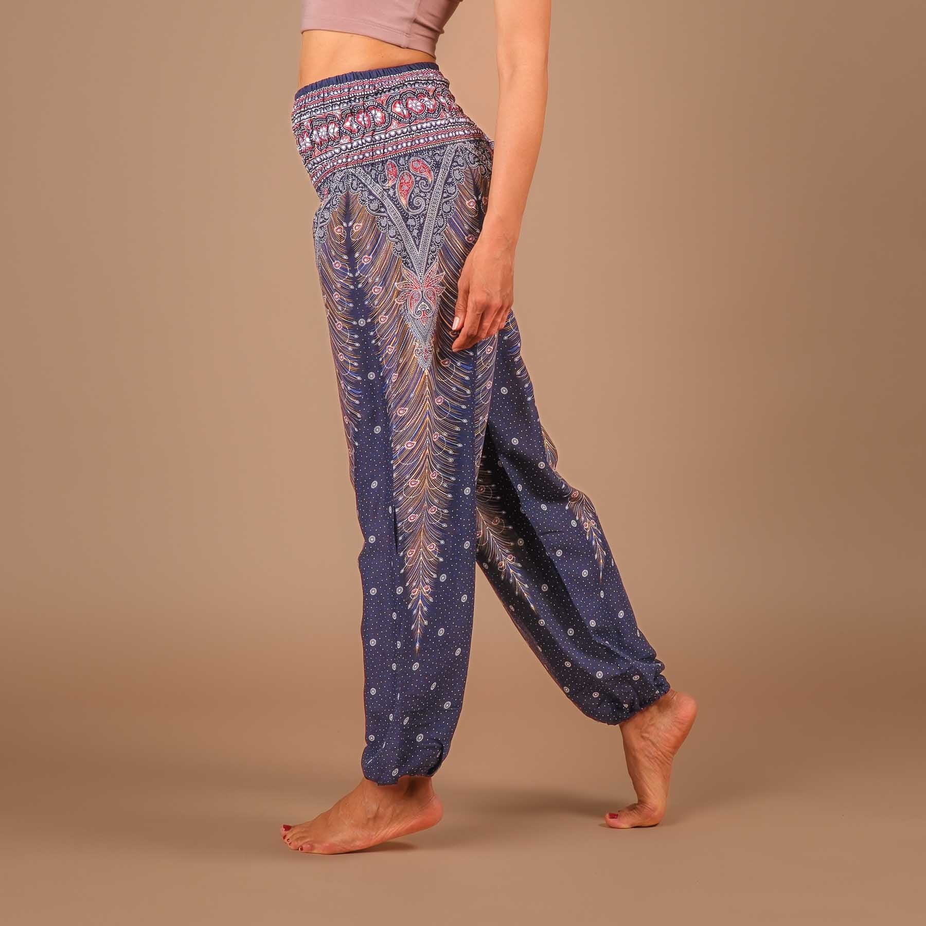 Pantalon de yoga harem Feather bleu