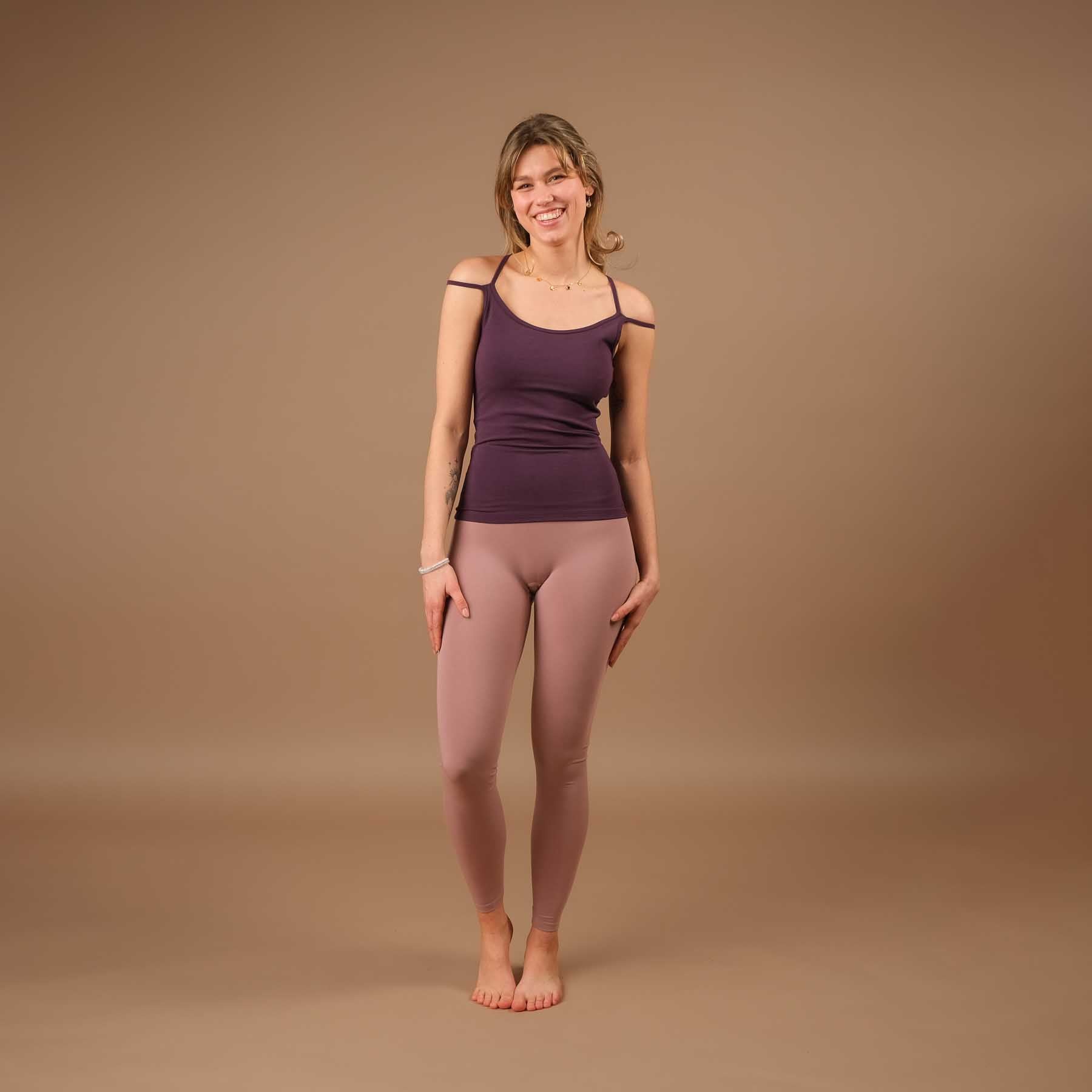 Débardeur de yoga Joy long plum made in Switzerland