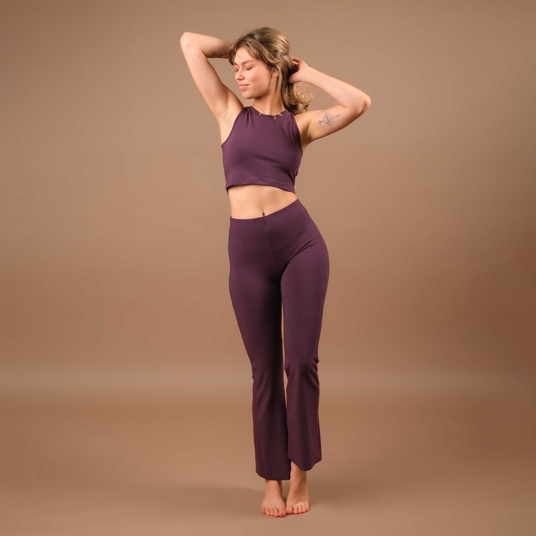 Yoga Leggings Bootcut Comfy produit durablement en Suisse plum