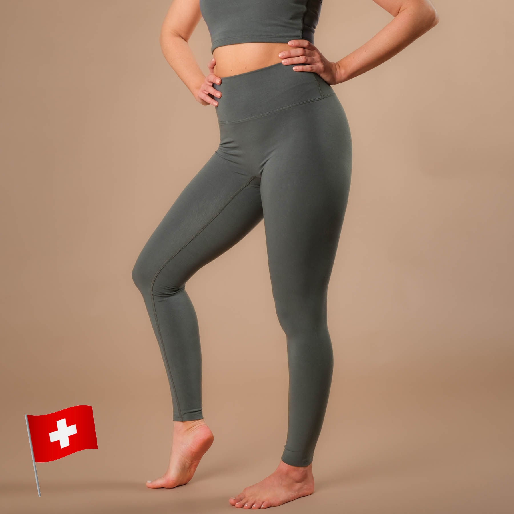 Leggings de yoga Comfy émeraude, fabriqués en Suisse