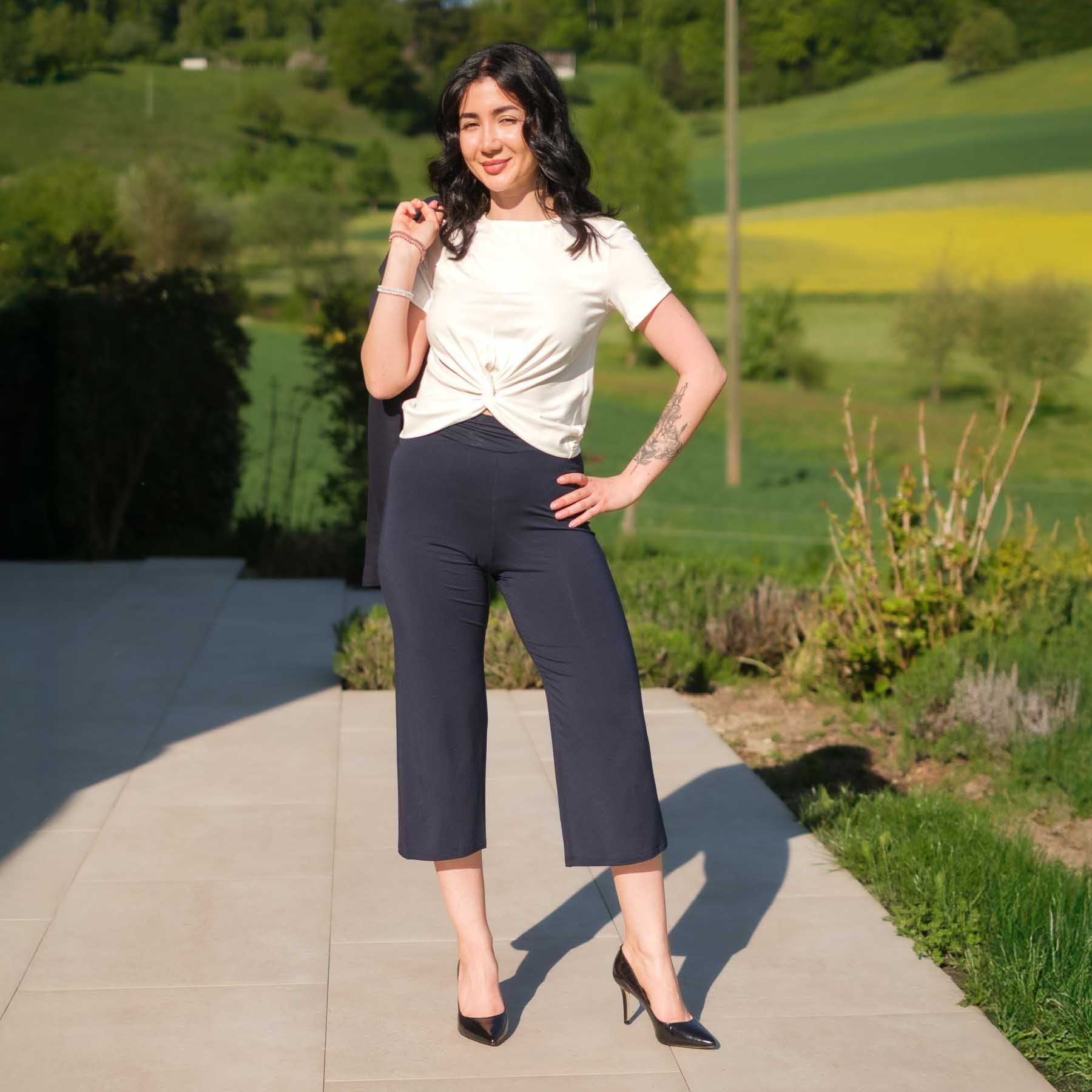 Top de yoga bouclé Classy manches courtes blanc
