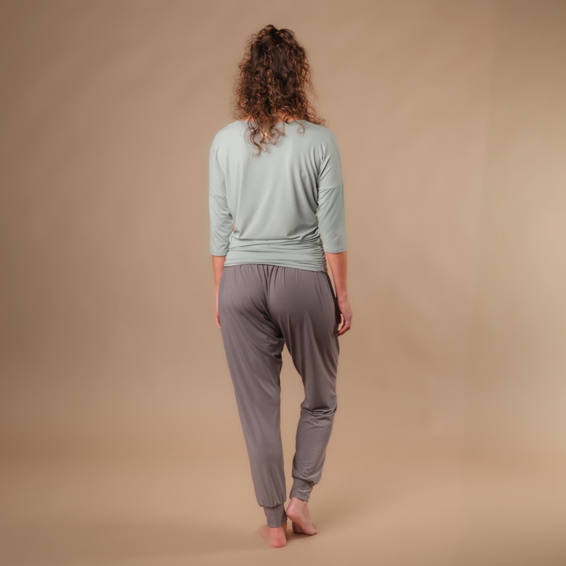 Yoga Shirt Comfy manches 3/4, fabriqué en Suisse, tissu très doux, green-water