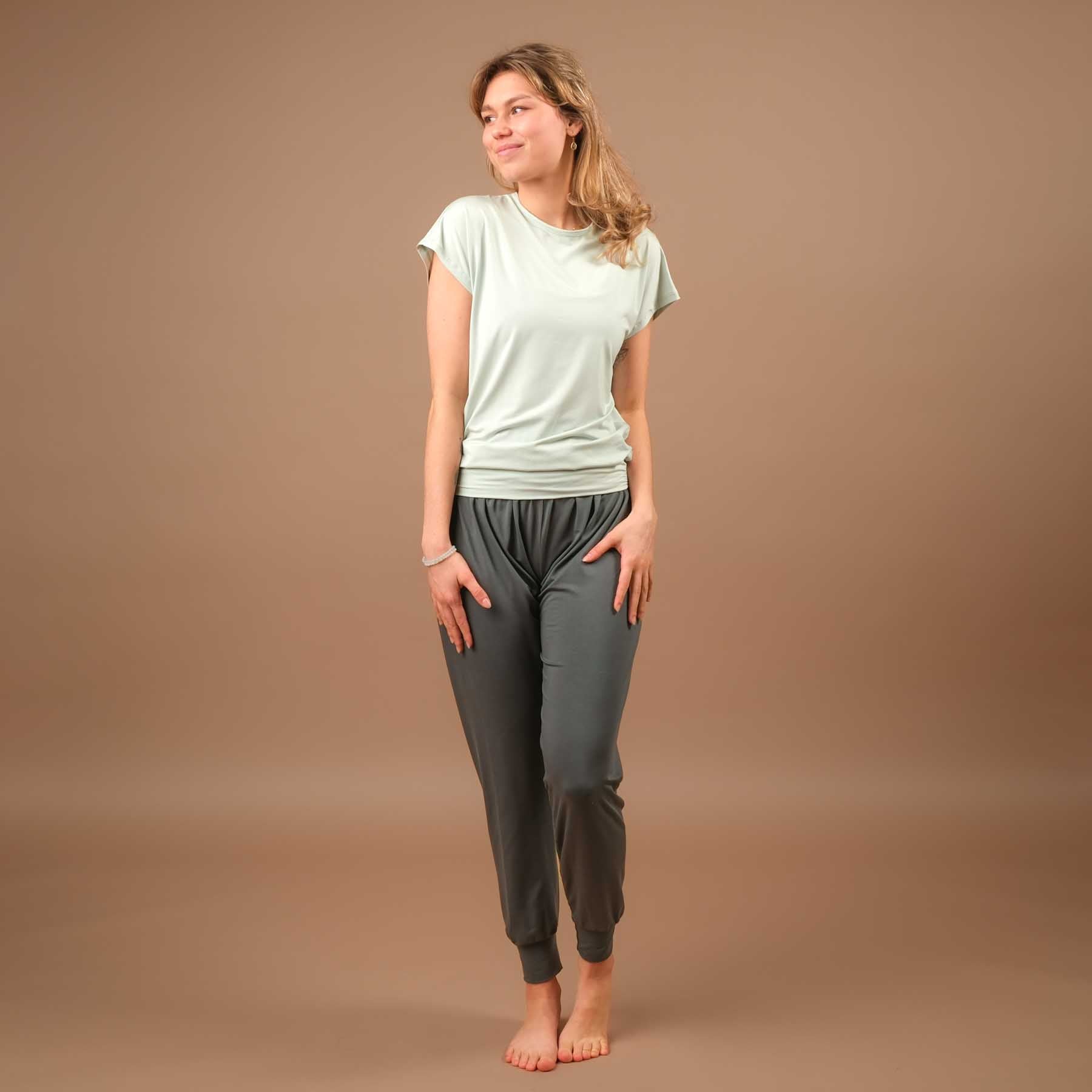 Yoga Shirt Comfy à manches courtes fabriqué de manière durable en Suisse menthe