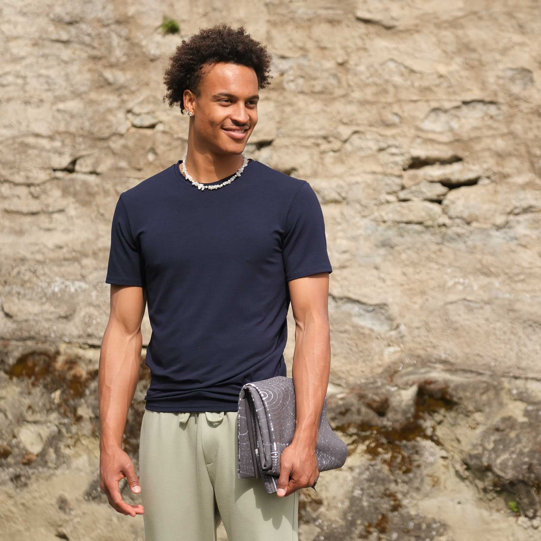 Shirt de yoga homme Classy manches courtes marine 