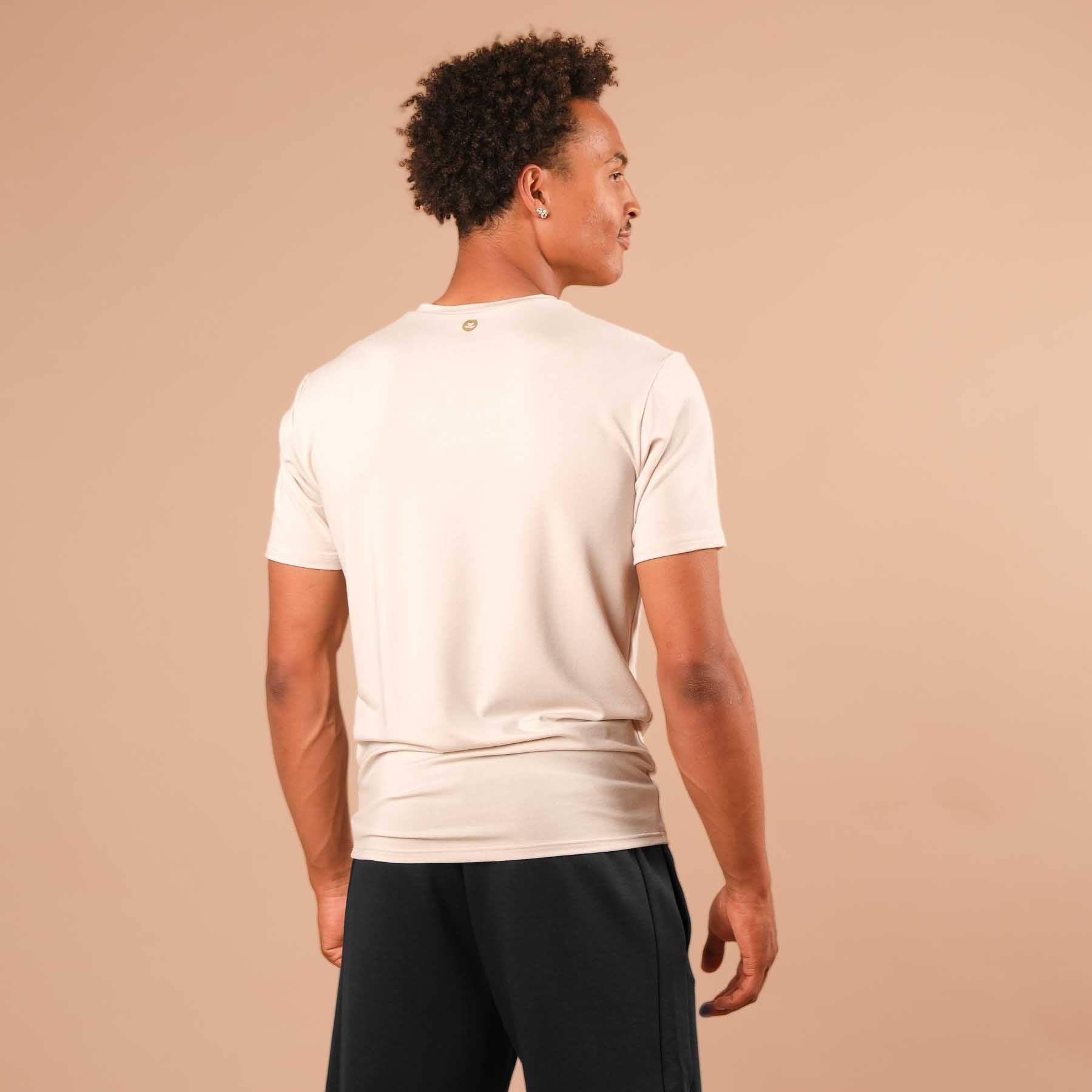 Shirt de yoga pour hommes Classy à manches courtes sable