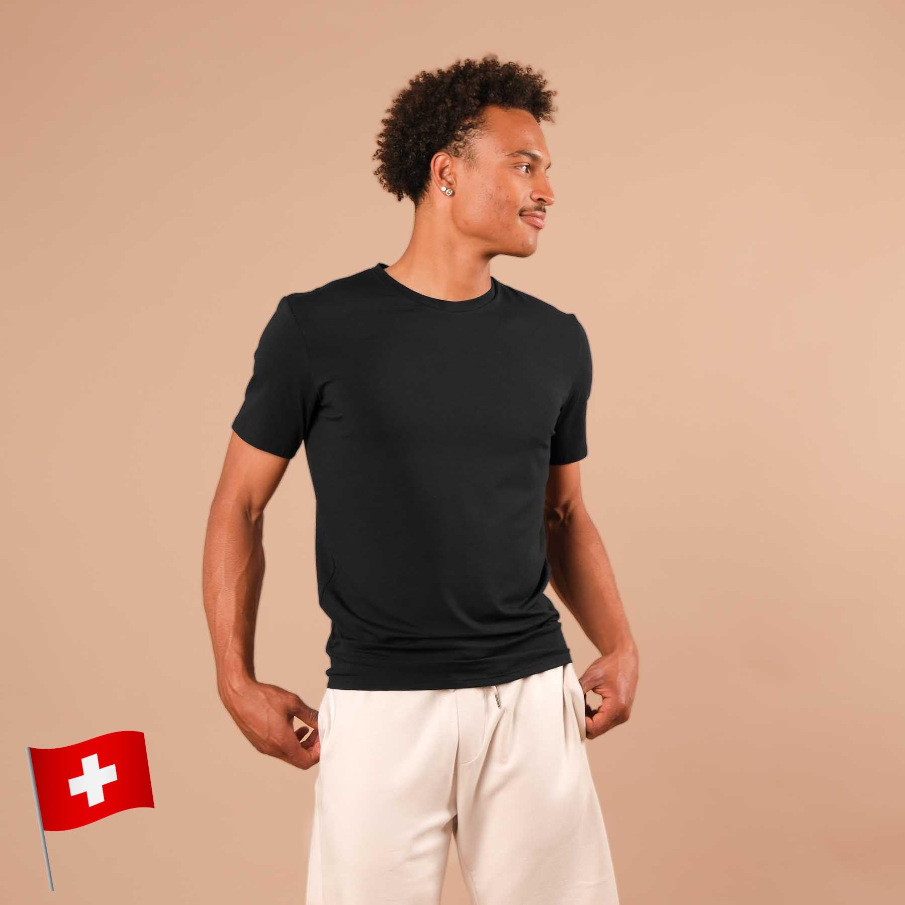 Shirt de yoga pour hommes Classy à manches courtes noir