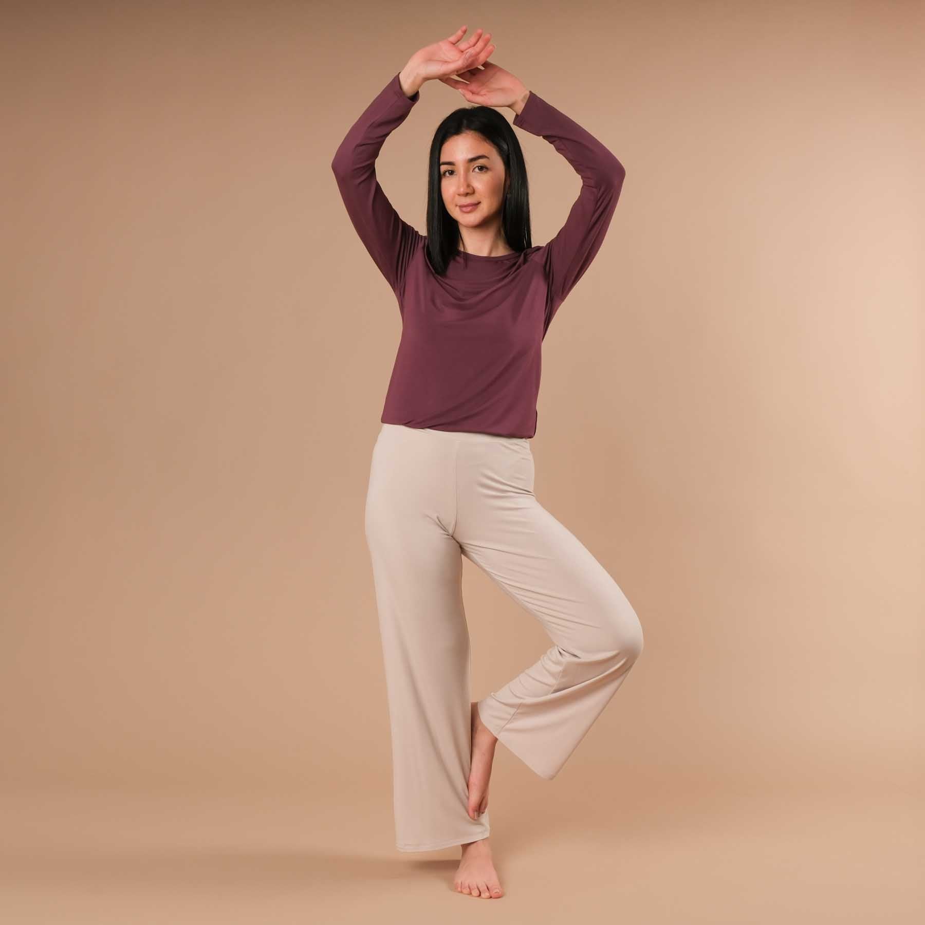 Yoga Shirt Comfy manches longues berry