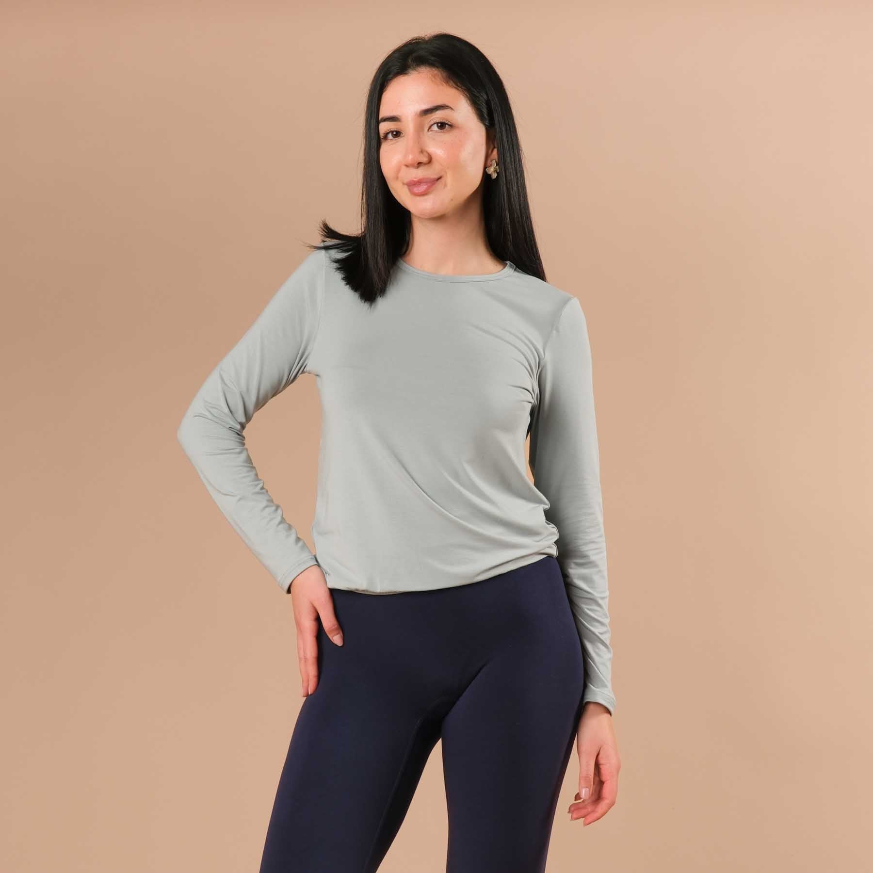 Yoga Shirt Comfy manches longues green water