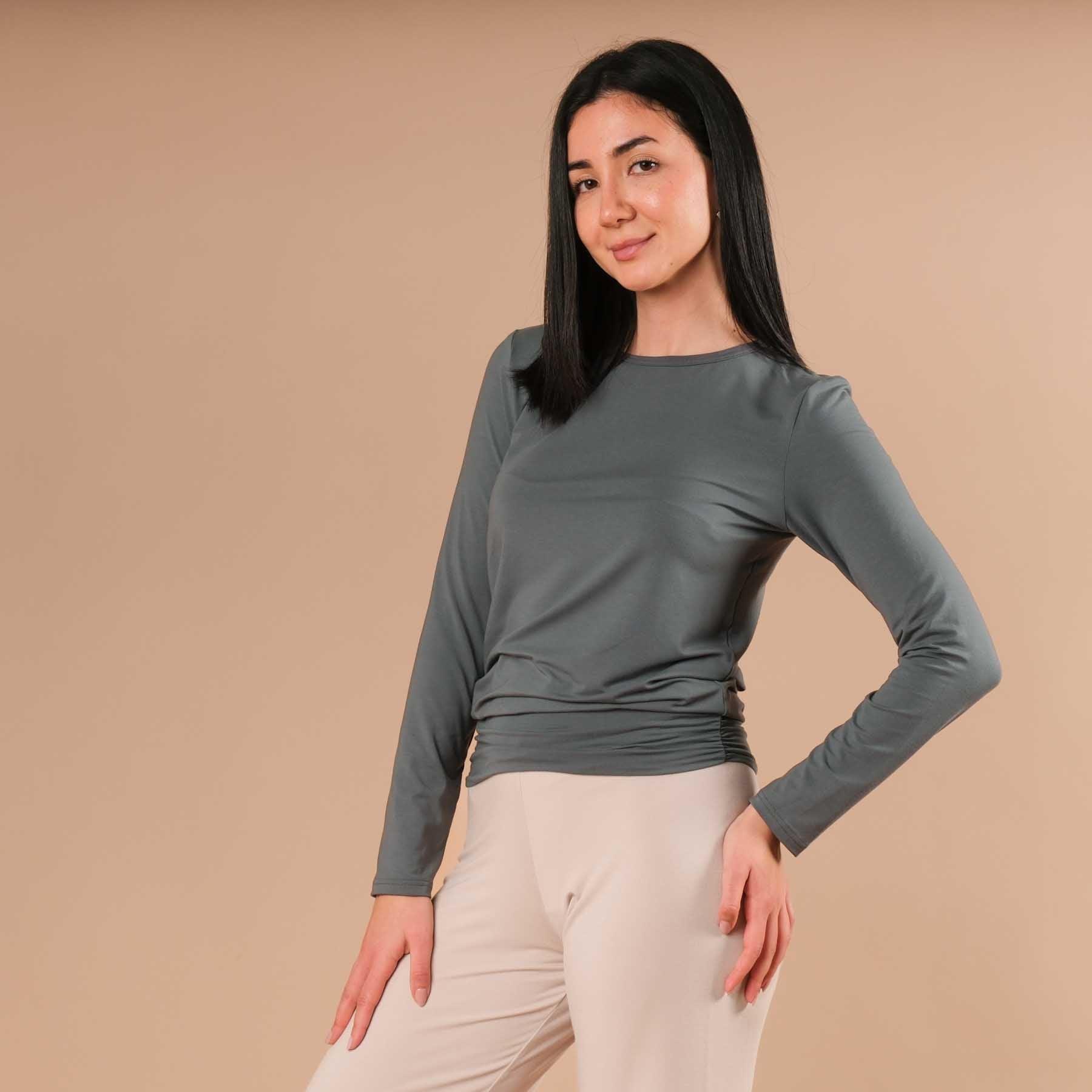 Yoga Shirt Comfy manches longues émeraude