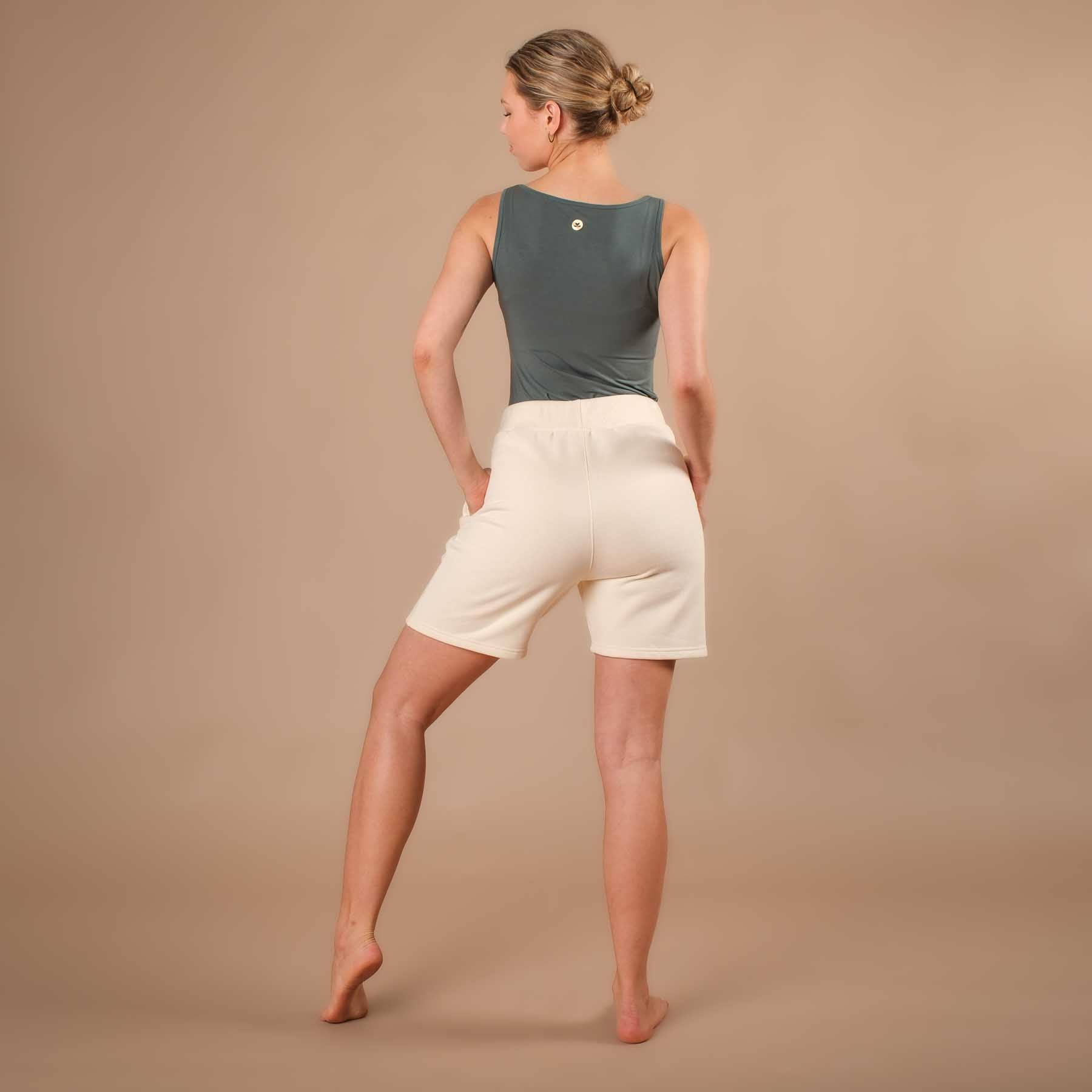 Débardeur de yoga durable froncé Comfy made in Switzerland émeraude