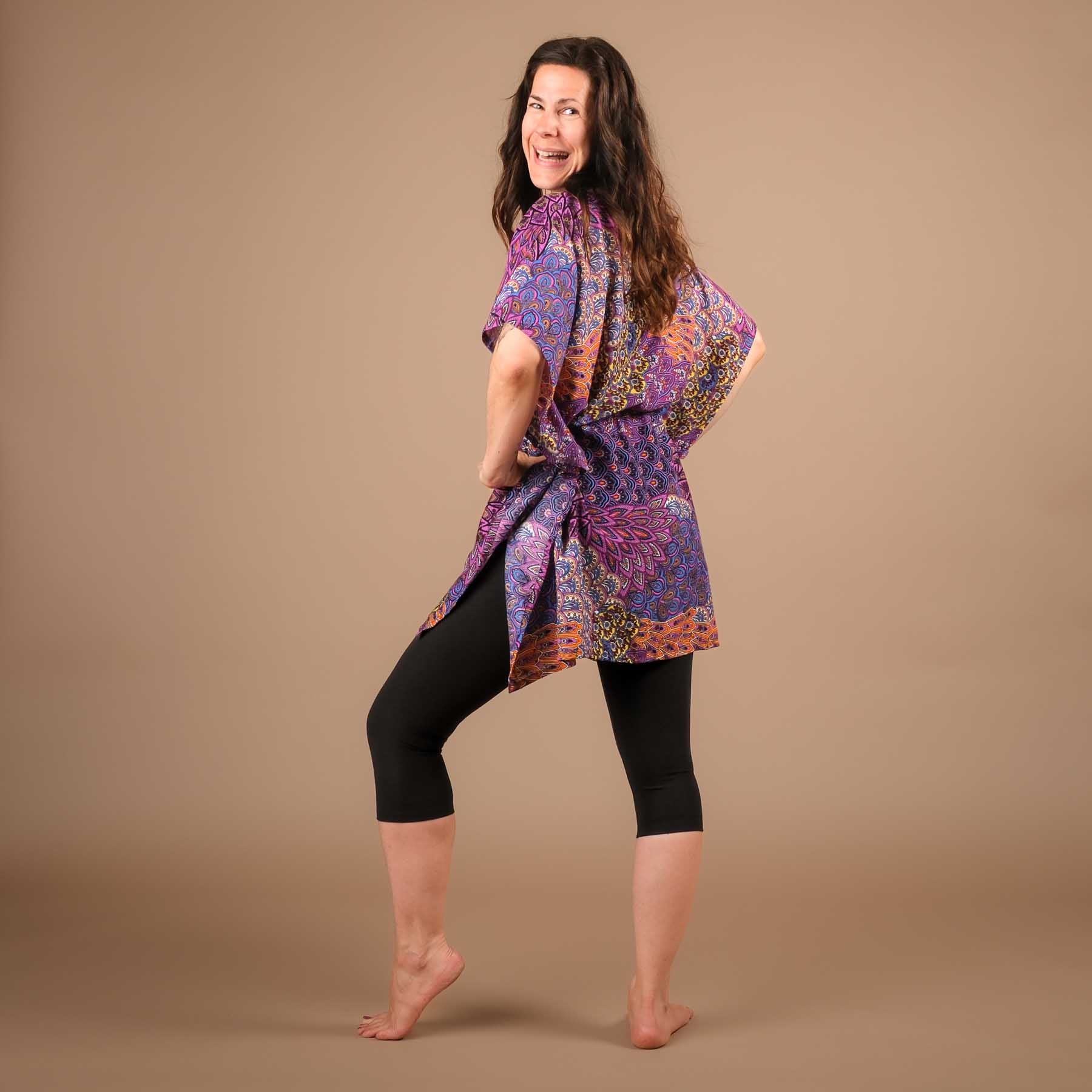 tunique yoga Shirt d'été en coton woodstock
