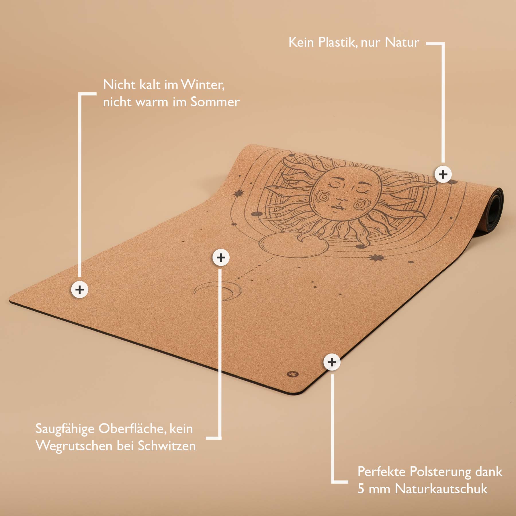 Tapis de yoga en liège Cosmos
