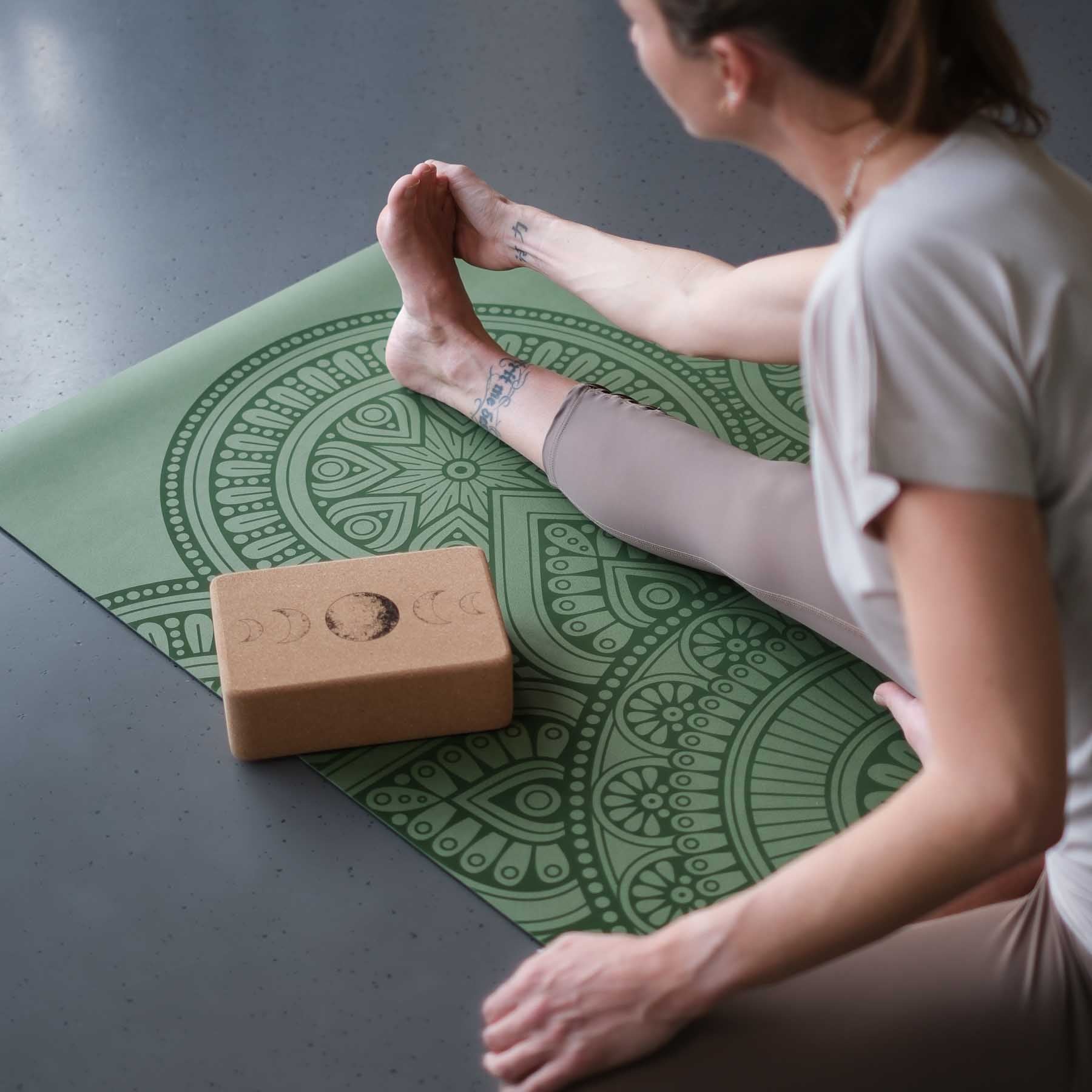 Tapis de yoga SuperGrip 2.0 Mandala tapis de yoga très antidérapant apple en caoutchouc naturel avec une bonne tenue