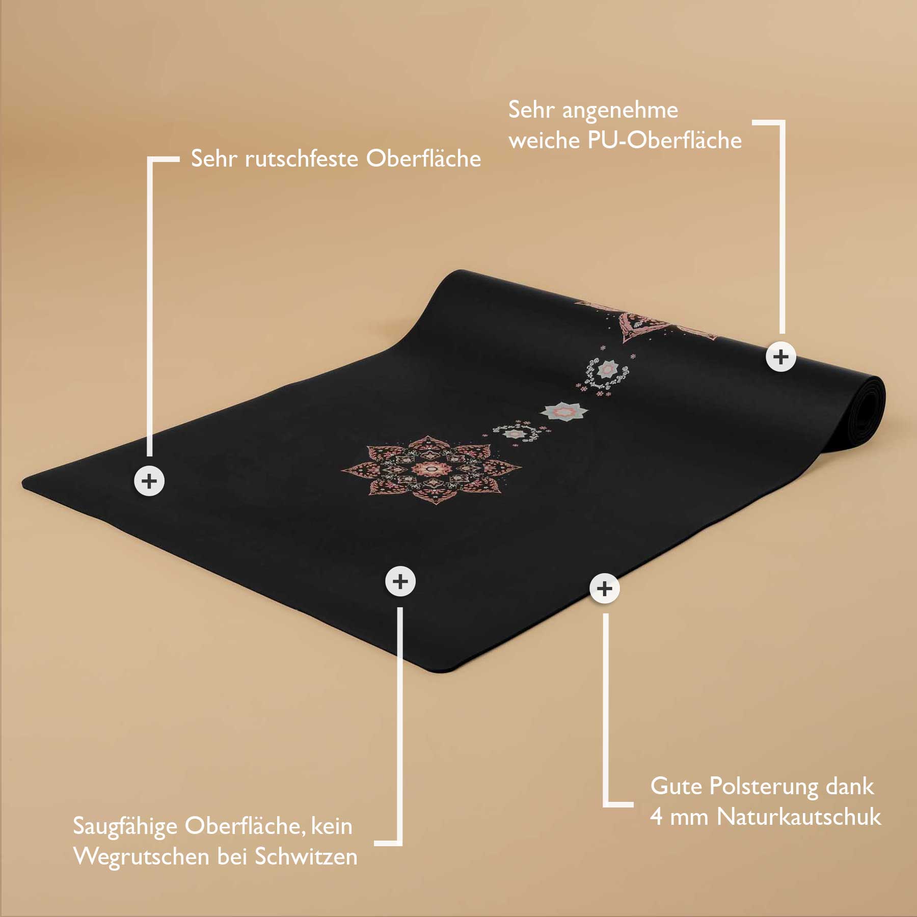 Tapis de yoga SuperGrip 2.0 Marrakech noir