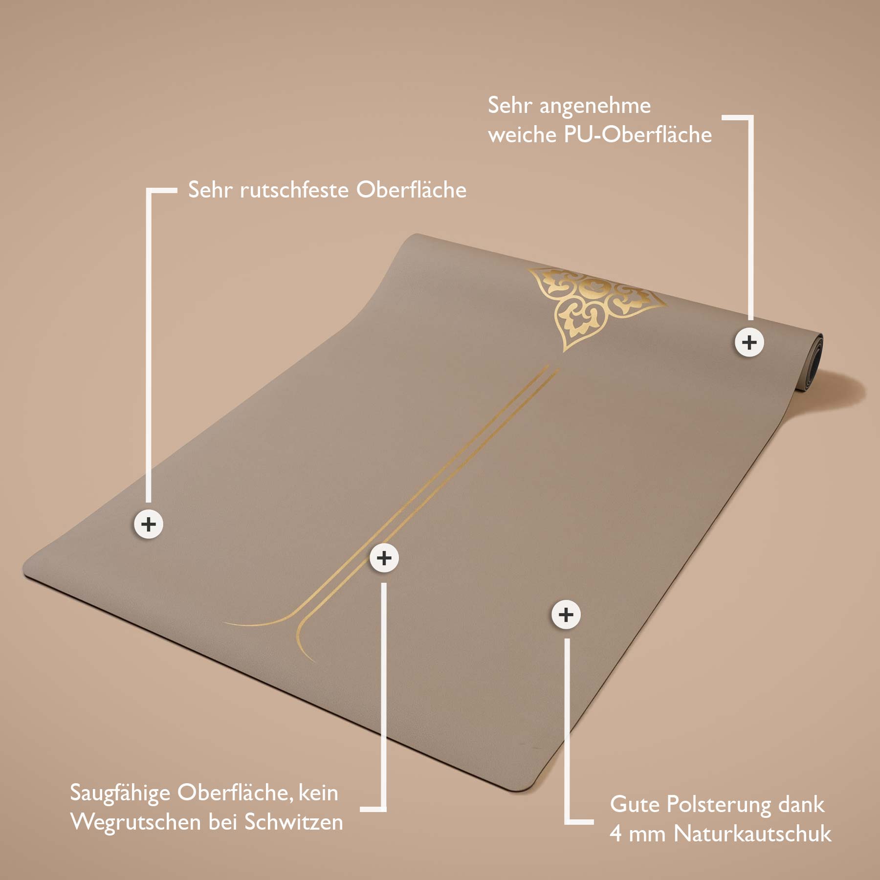Tapis de yoga SuperGrip 2.0 Balance très antidérapant sable