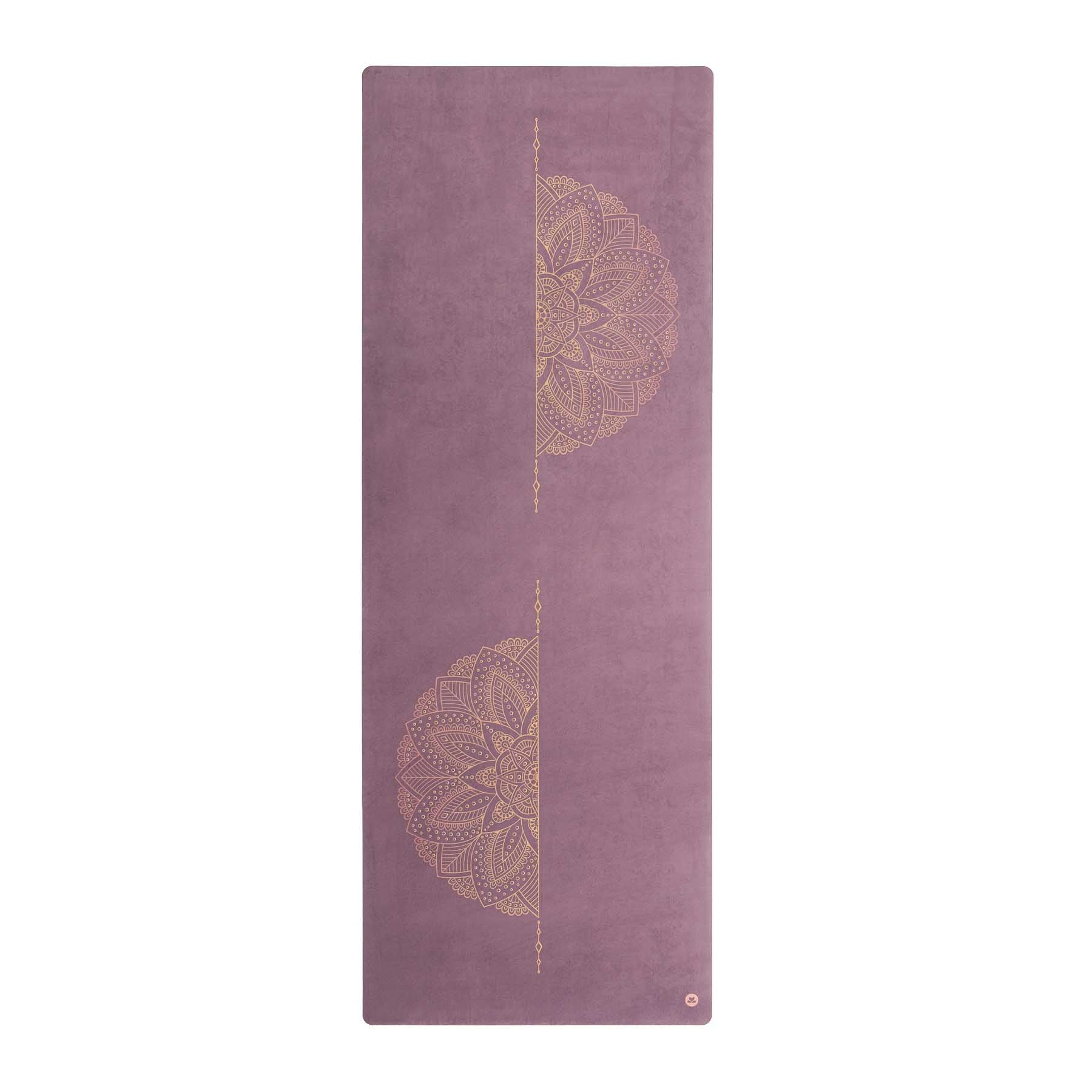 Tapis de yoga Velours Ornament aubergine