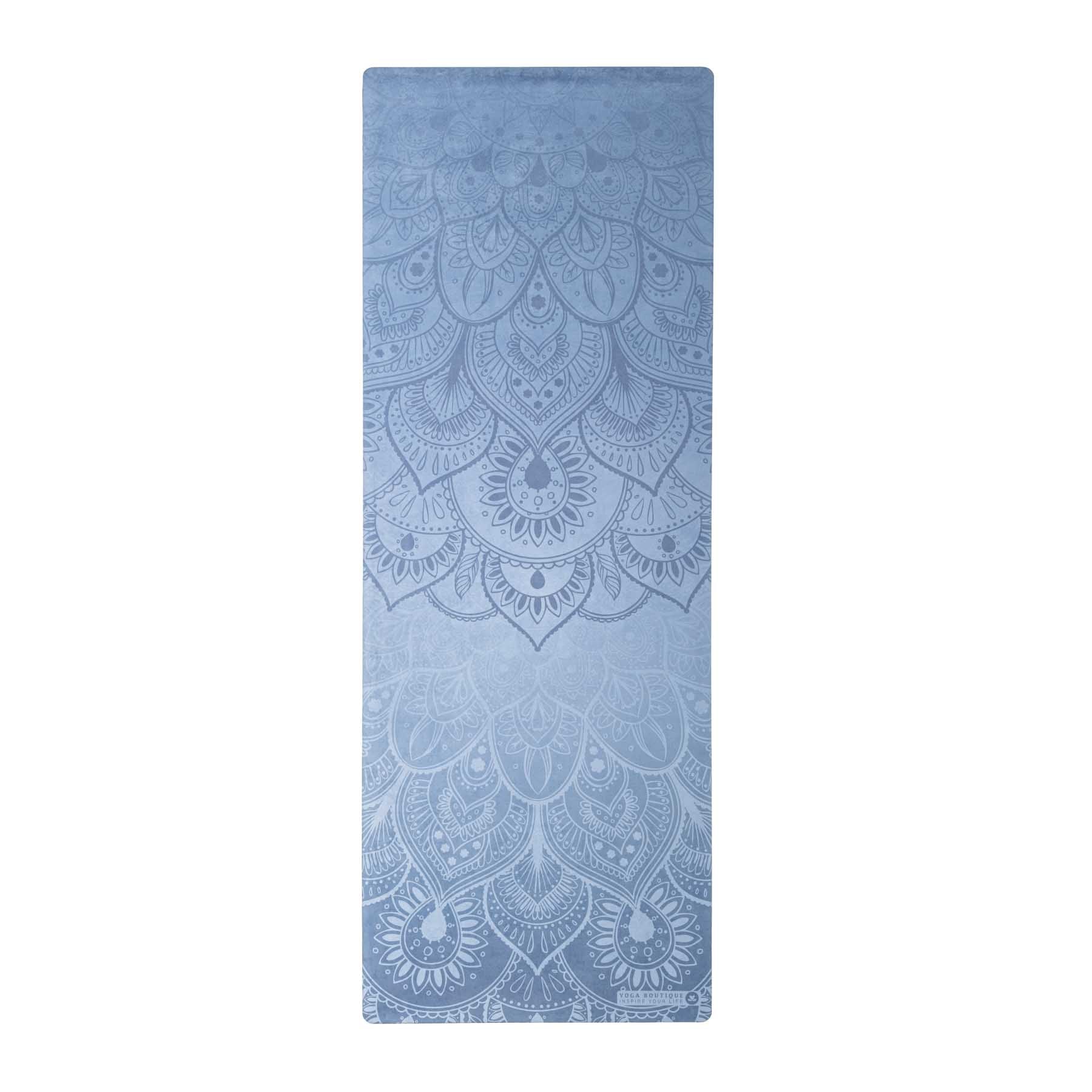 Tapis de yoga velours Mandala bleu