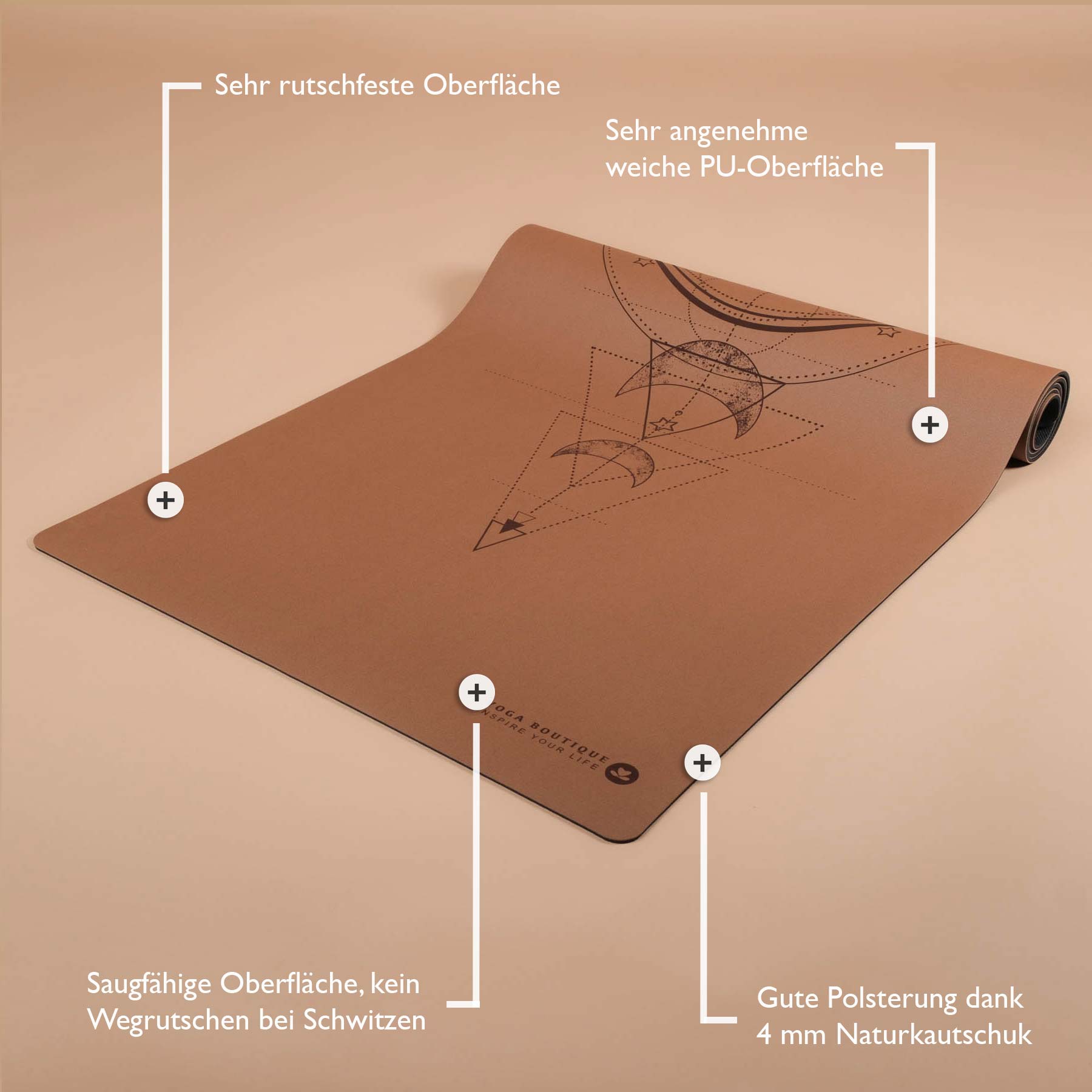 Tapis de yoga SuperGrip 2.0 Moon coffee