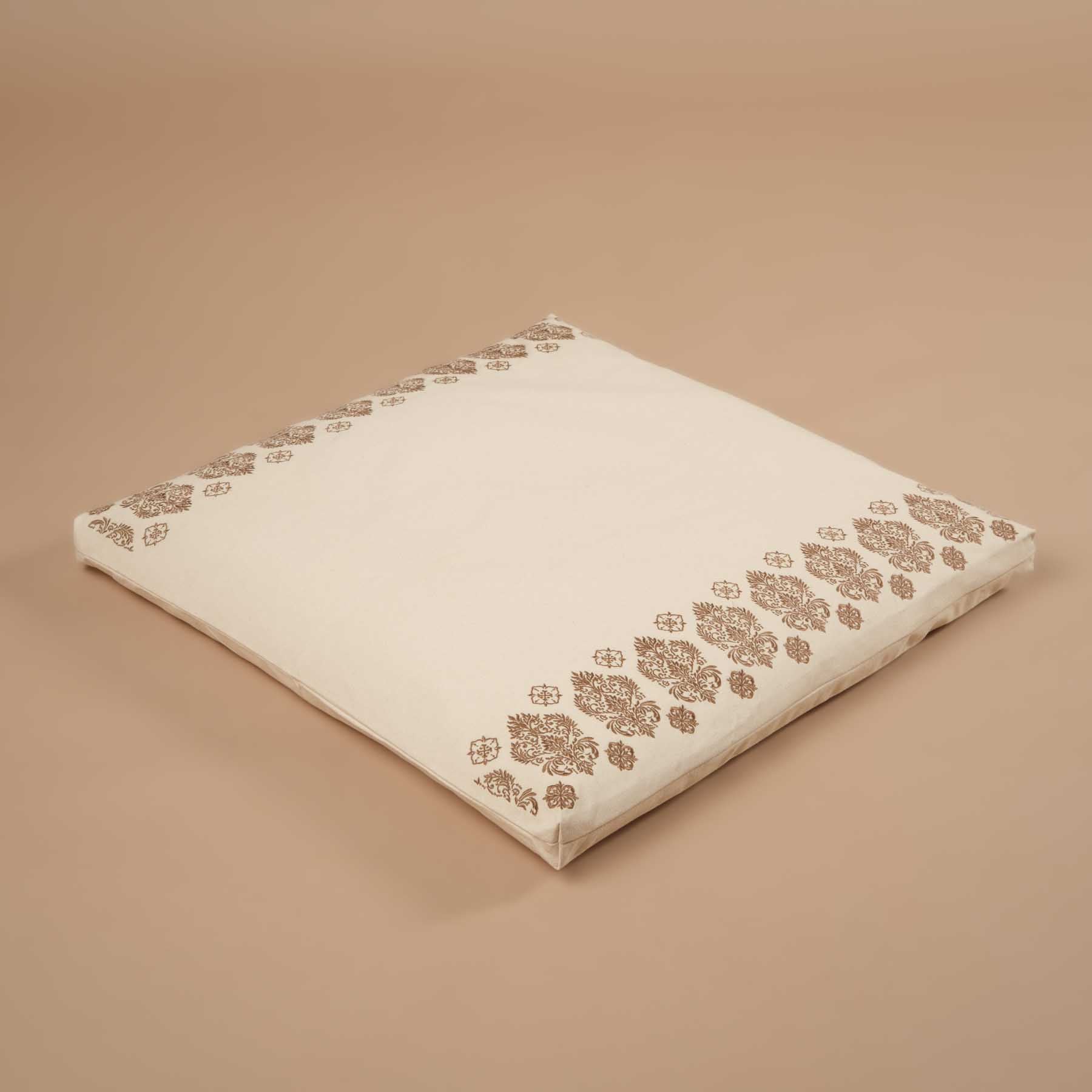 Tapis de méditation Zabuton Fleur-de-Lys brun