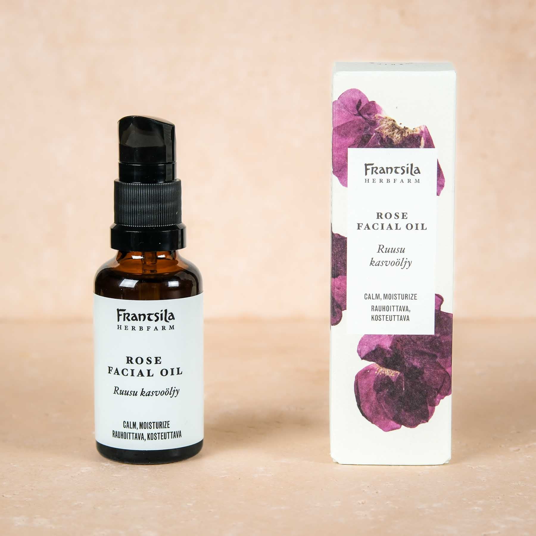 L'huile pour le visage Midsummer Rose de Frantsila est un merveilleux mélange d'huiles végétales qui convient à tous les types de peau, y compris les peaux sensibles et grasses.