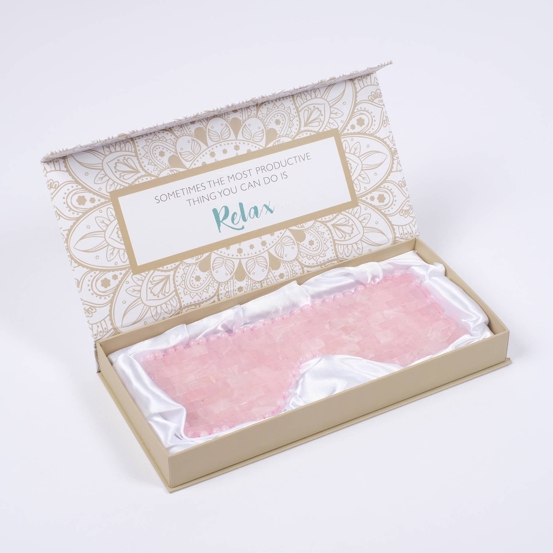 Pierre précieuse Masque pour les yeux Quartz rose