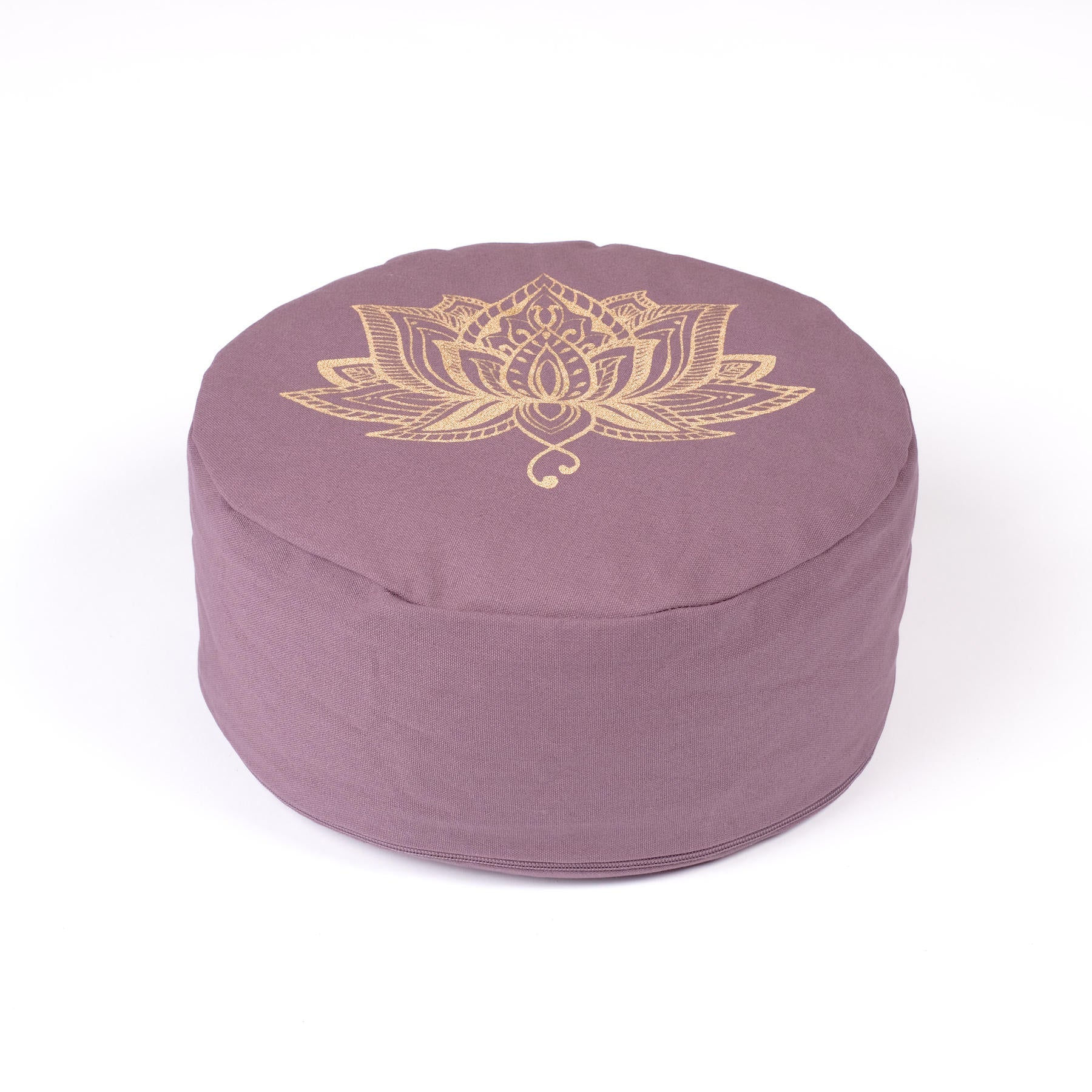 Coussin de méditation rond Lotus gold Print lavendel