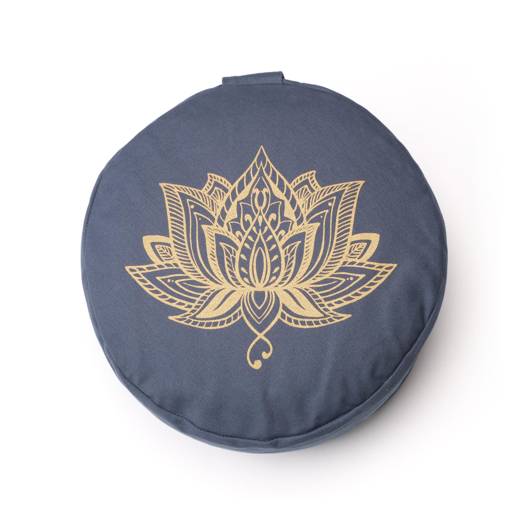 Coussin de méditation rond Lotus gold Print blue-sky