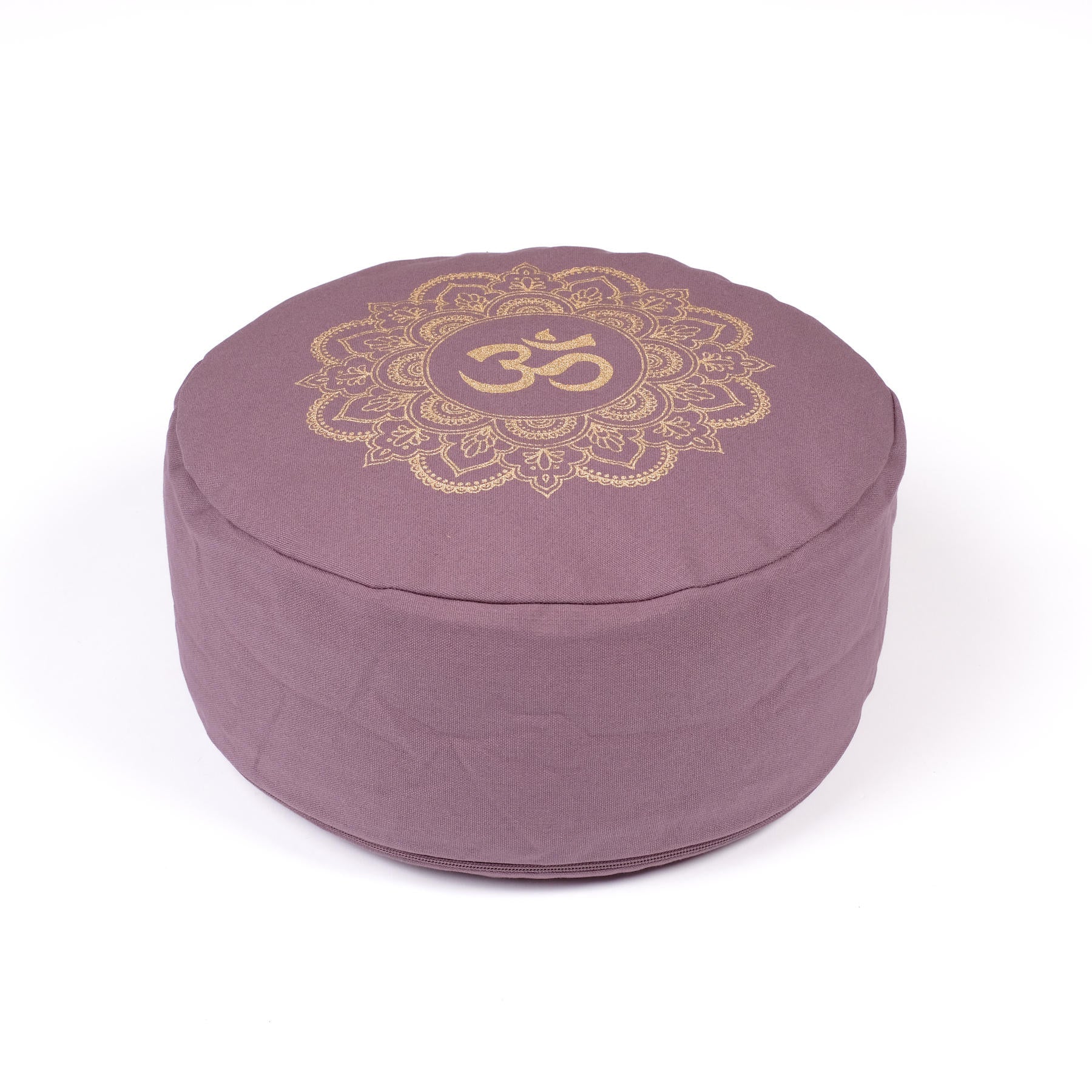Coussin de méditation rond Mandala OM gold Print lavendel