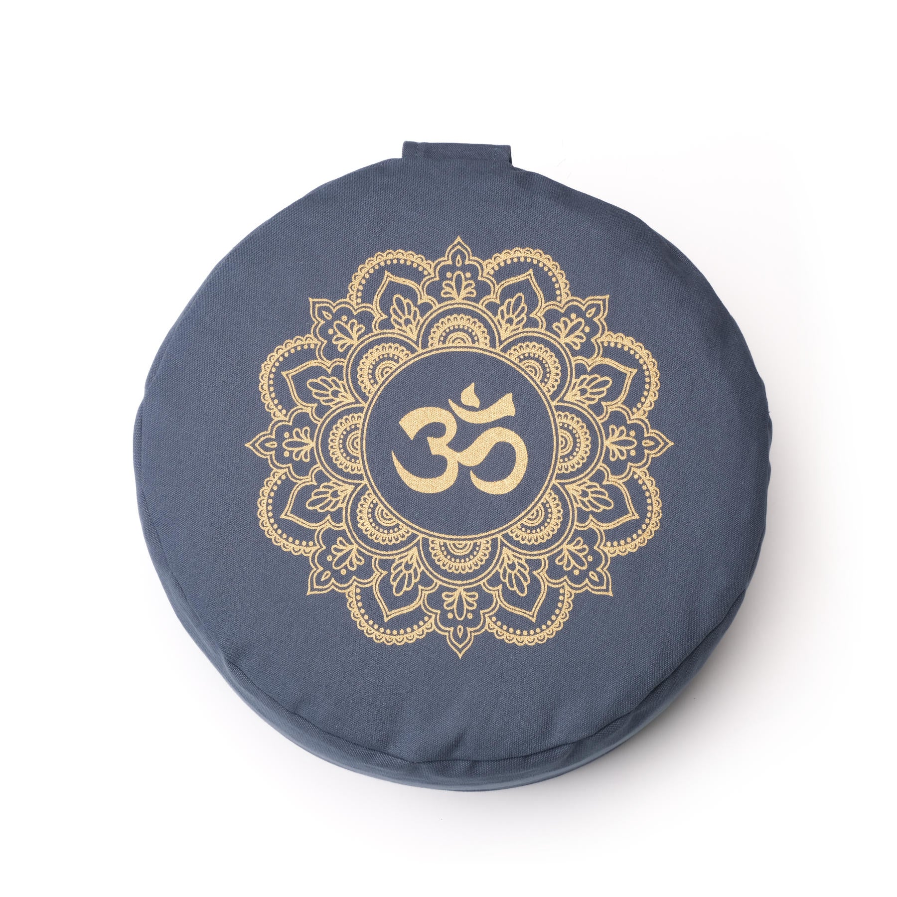 Coussin de méditation rond Mandala OM gold Print blue-sky