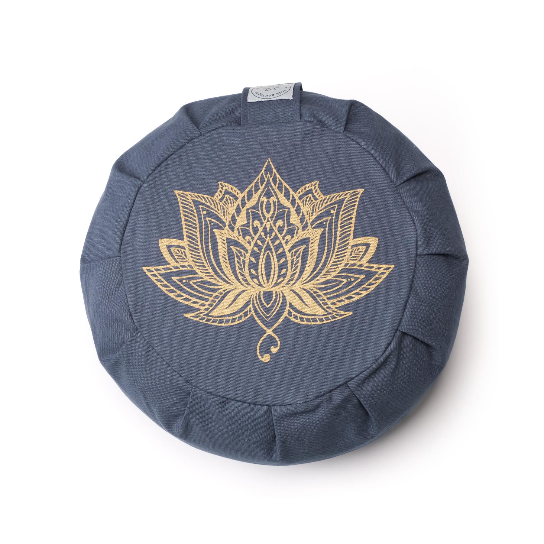 Coussin de méditation Zafu Lotus gold Print coton durable blue-sky