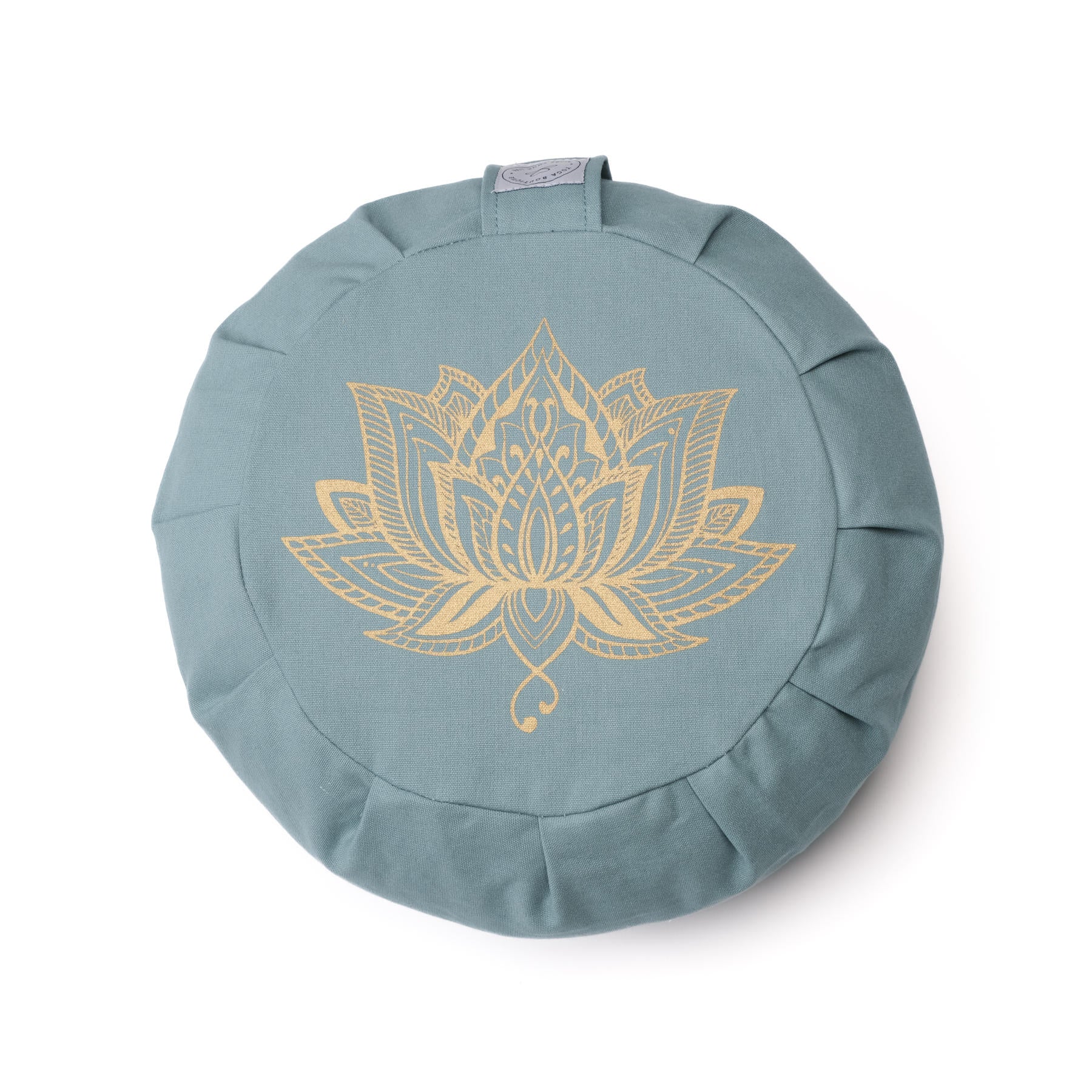 Coussin de méditation Zafu Lotus gold Print coton durable green-water